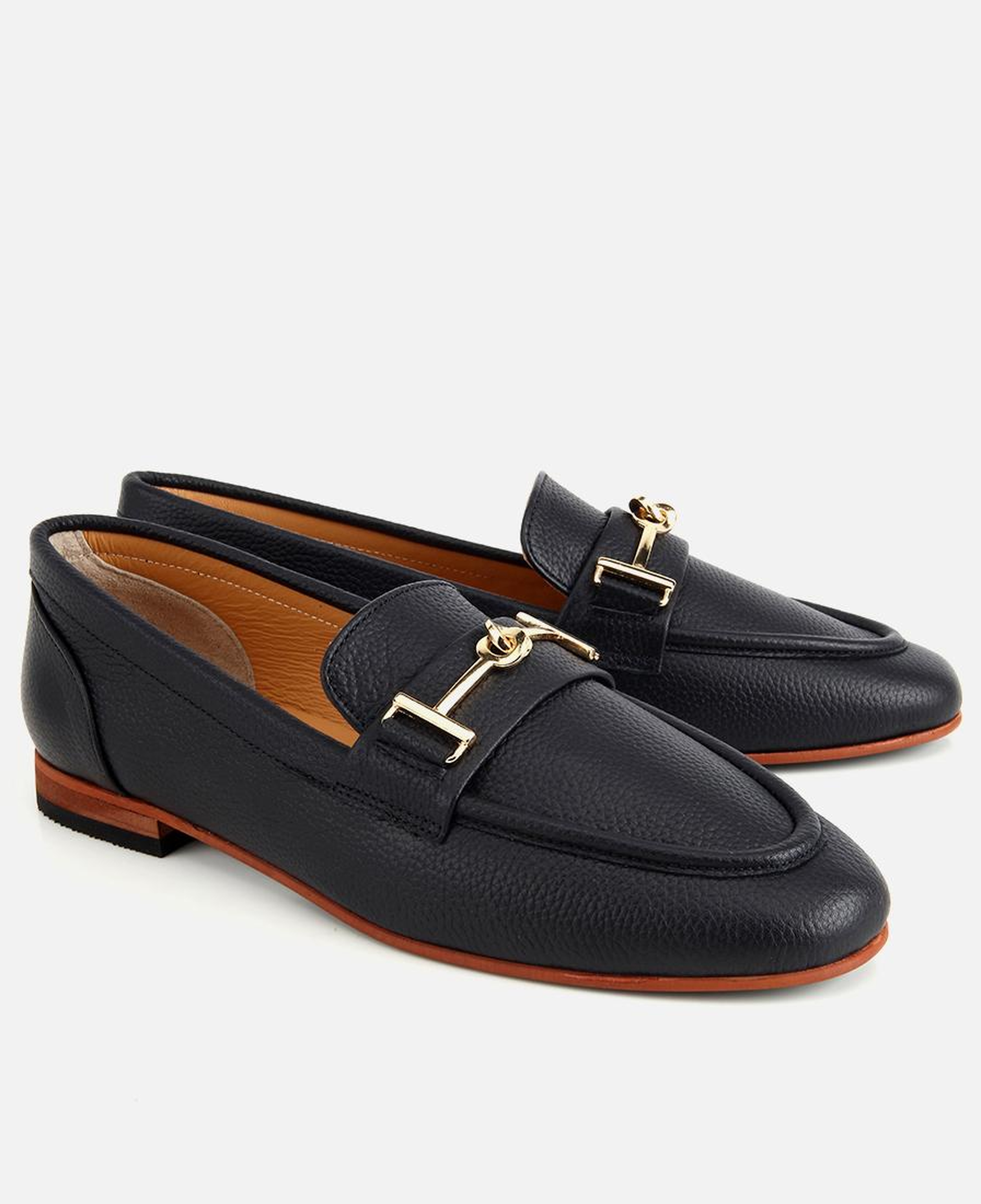 Kadın Deri Siyah Yumuşak Dokulu Tokalı Klasik Loafer