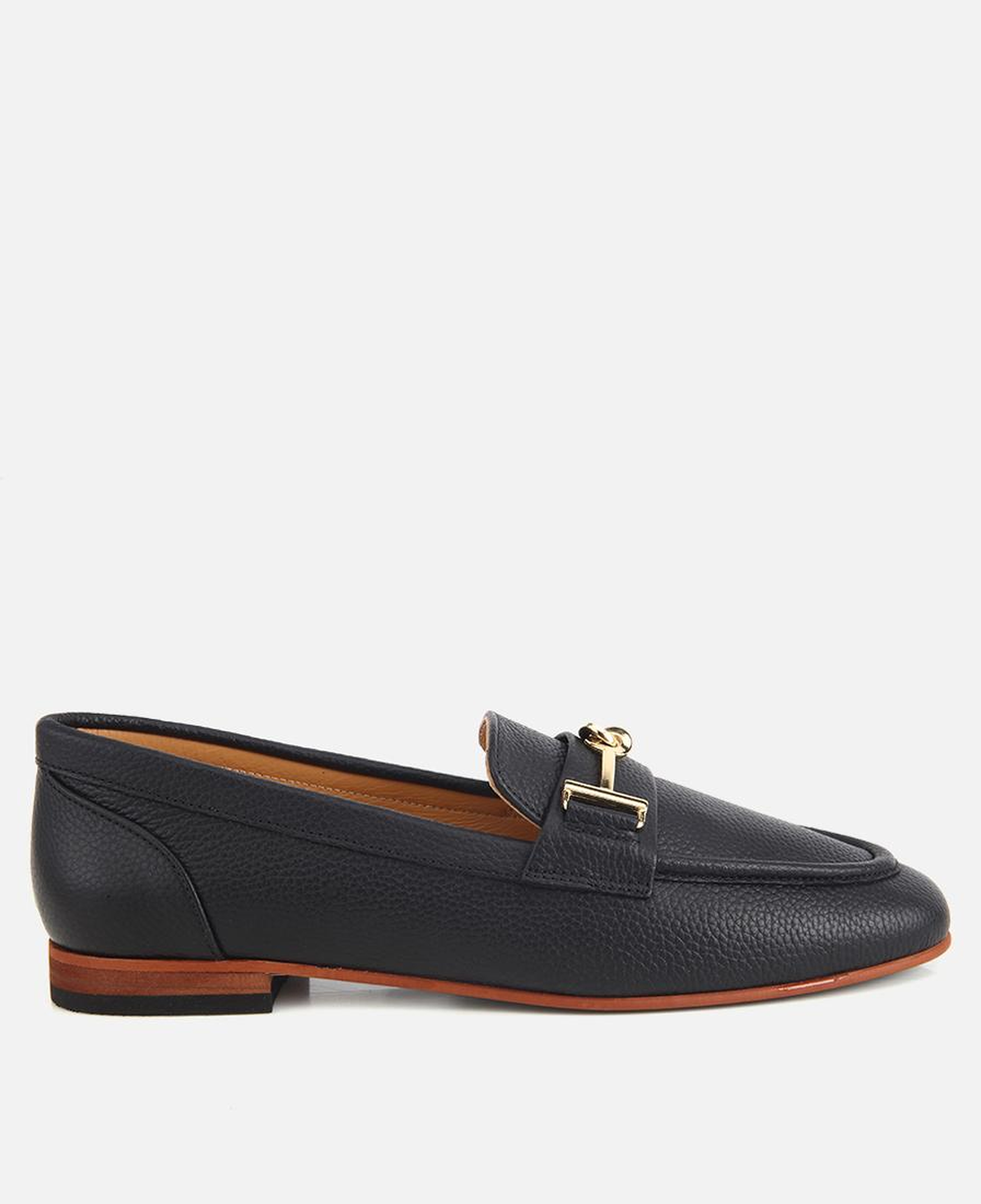 Kadın Deri Siyah Yumuşak Dokulu Tokalı Klasik Loafer