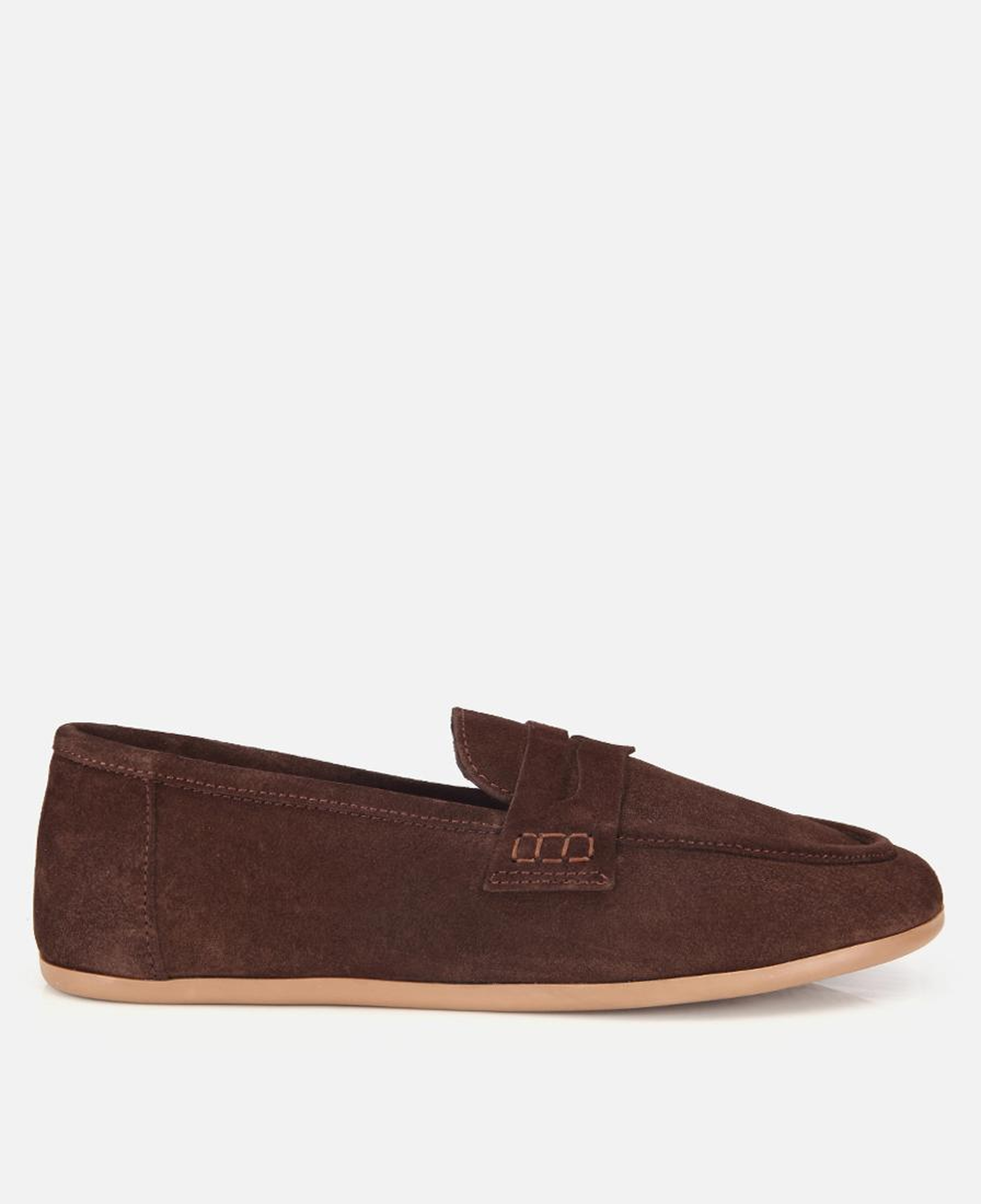 Kadın Süet Deri Kahverengi Yumuşak Dokulu Klasik Loafer