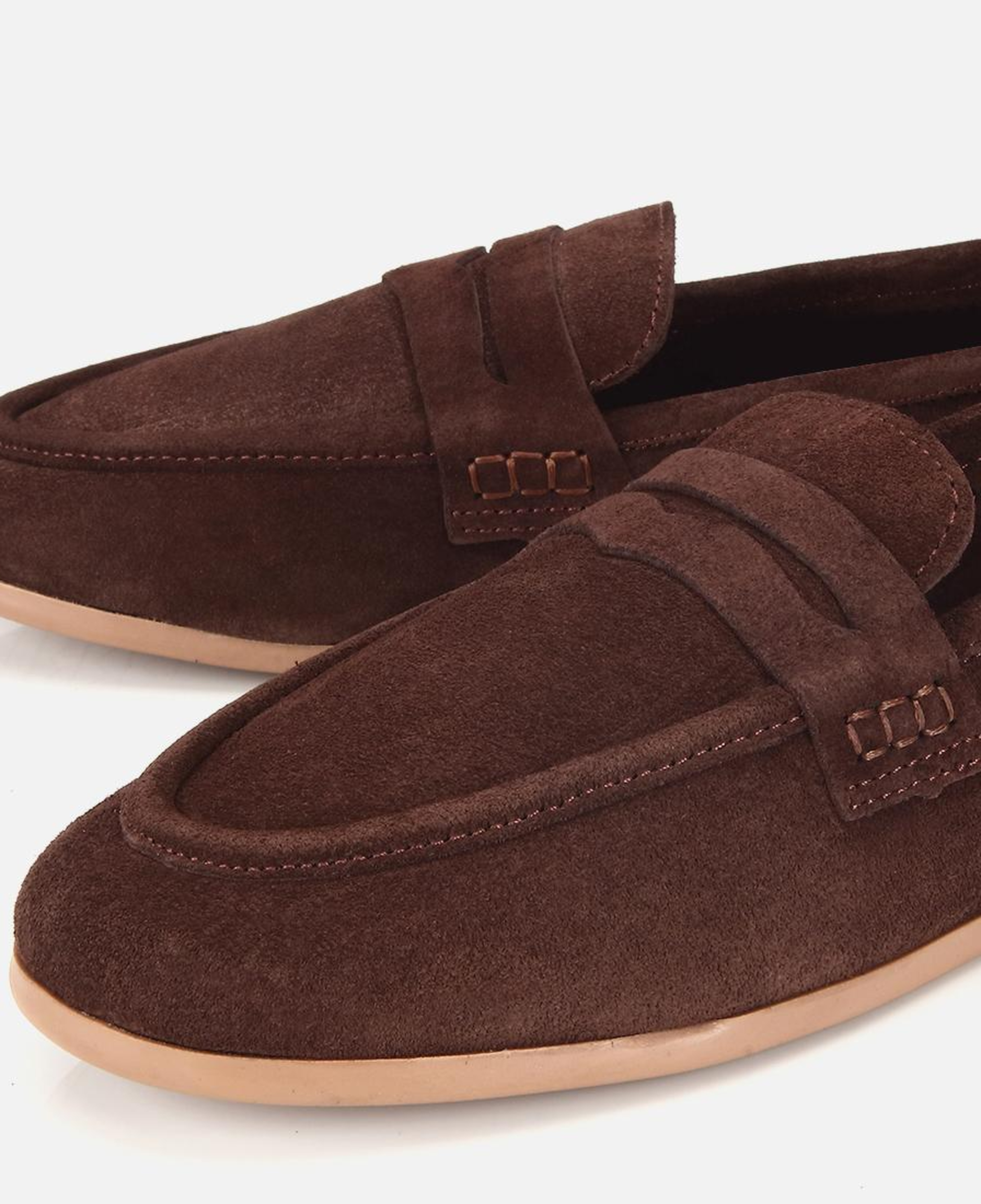 Kadın Süet Deri Kahverengi Yumuşak Dokulu Klasik Loafer