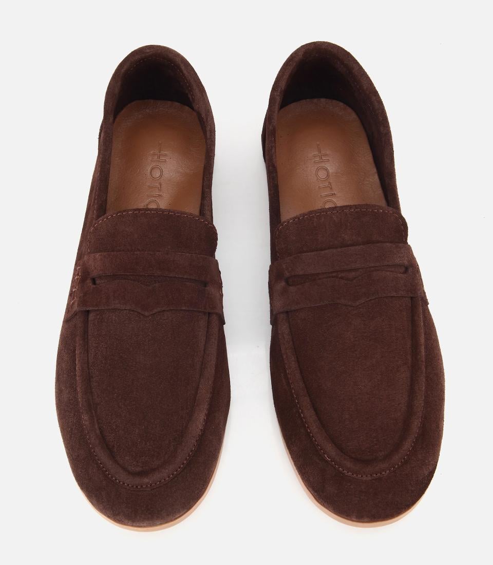 Kadın Süet Deri Kahverengi Yumuşak Dokulu Klasik Loafer