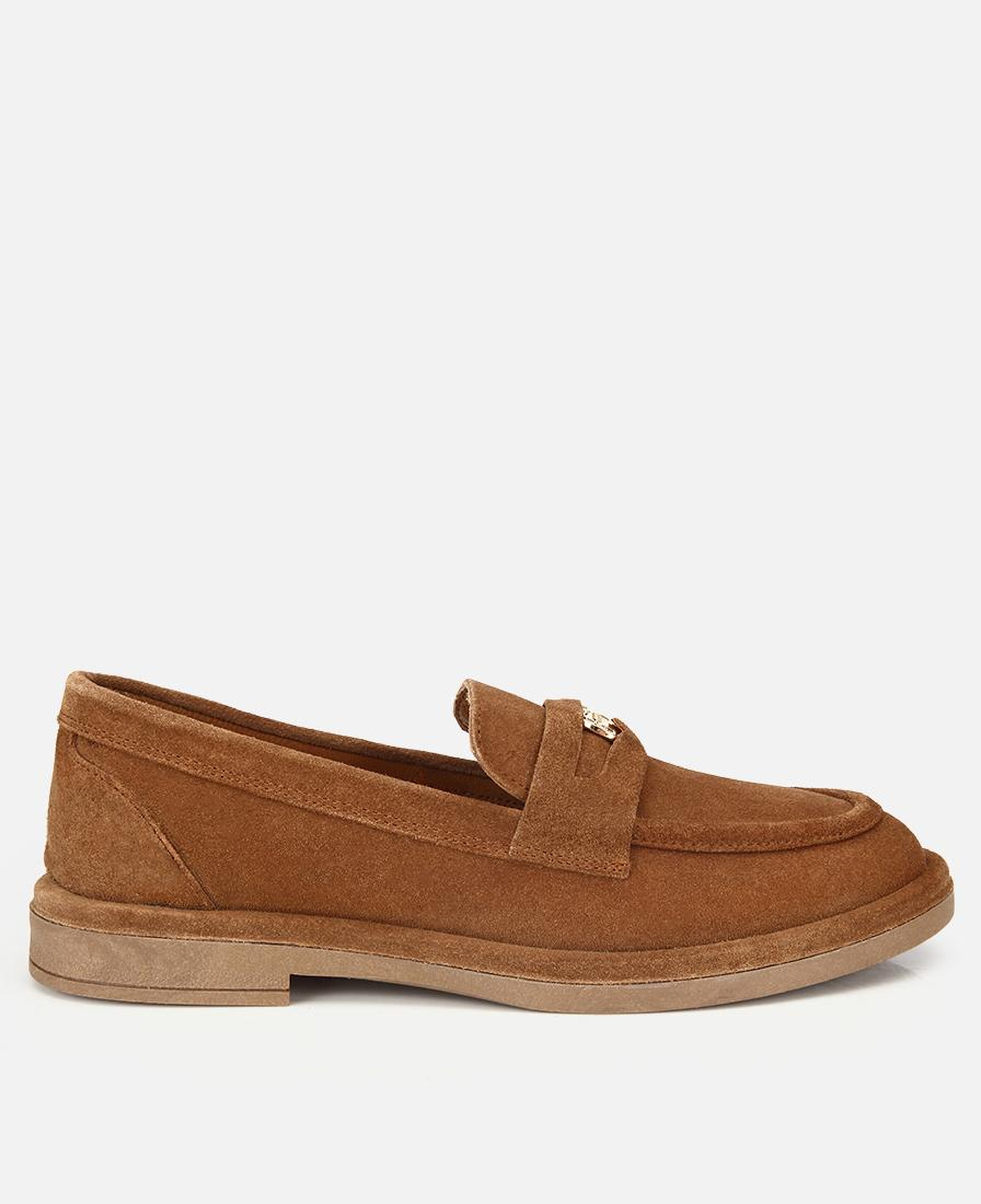 Kadın Süet Deri Taba Tokalı Klasik Loafer