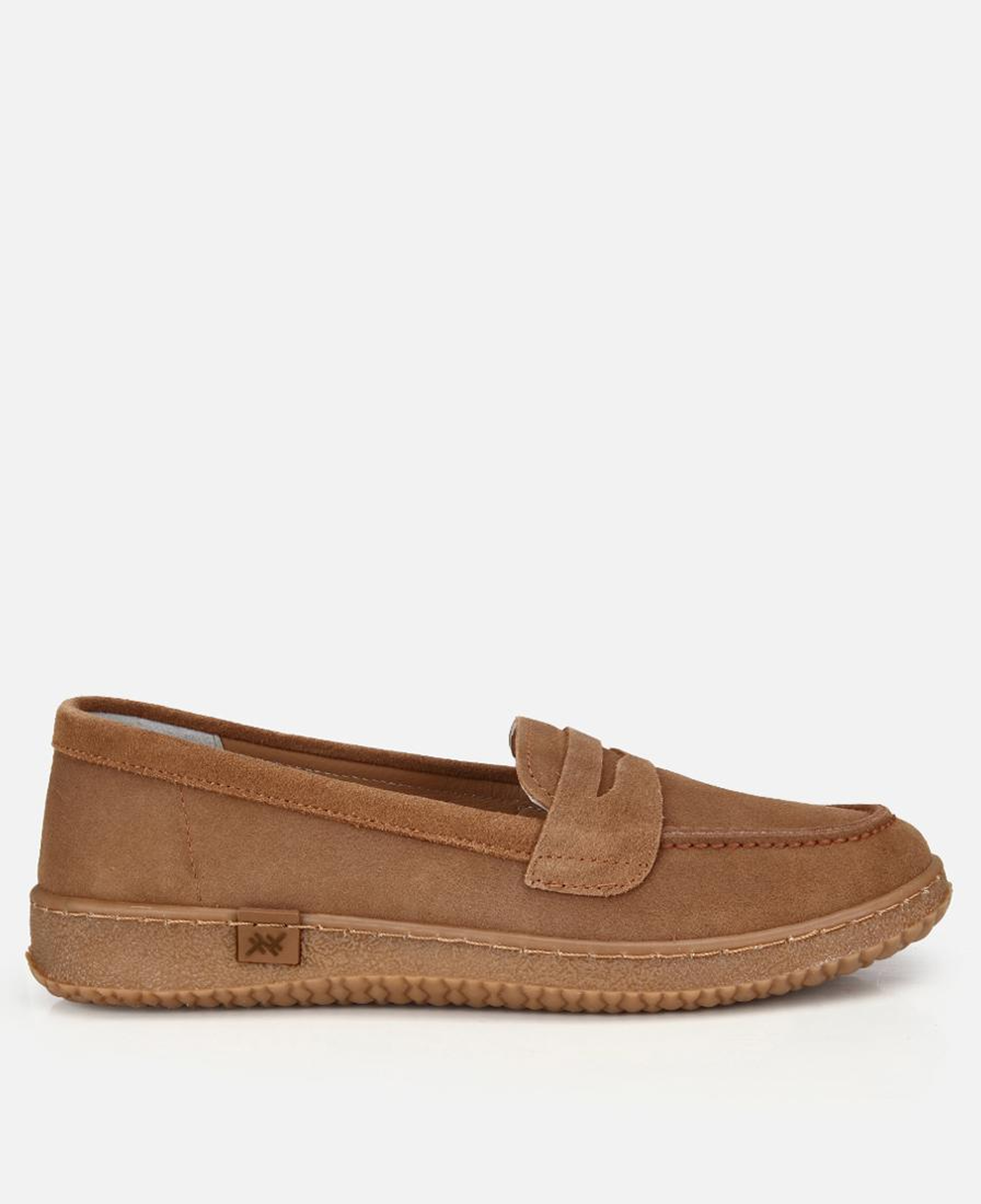 Kadın Süet Deri Taba Yumuşak Tabanlı Günlük Loafer