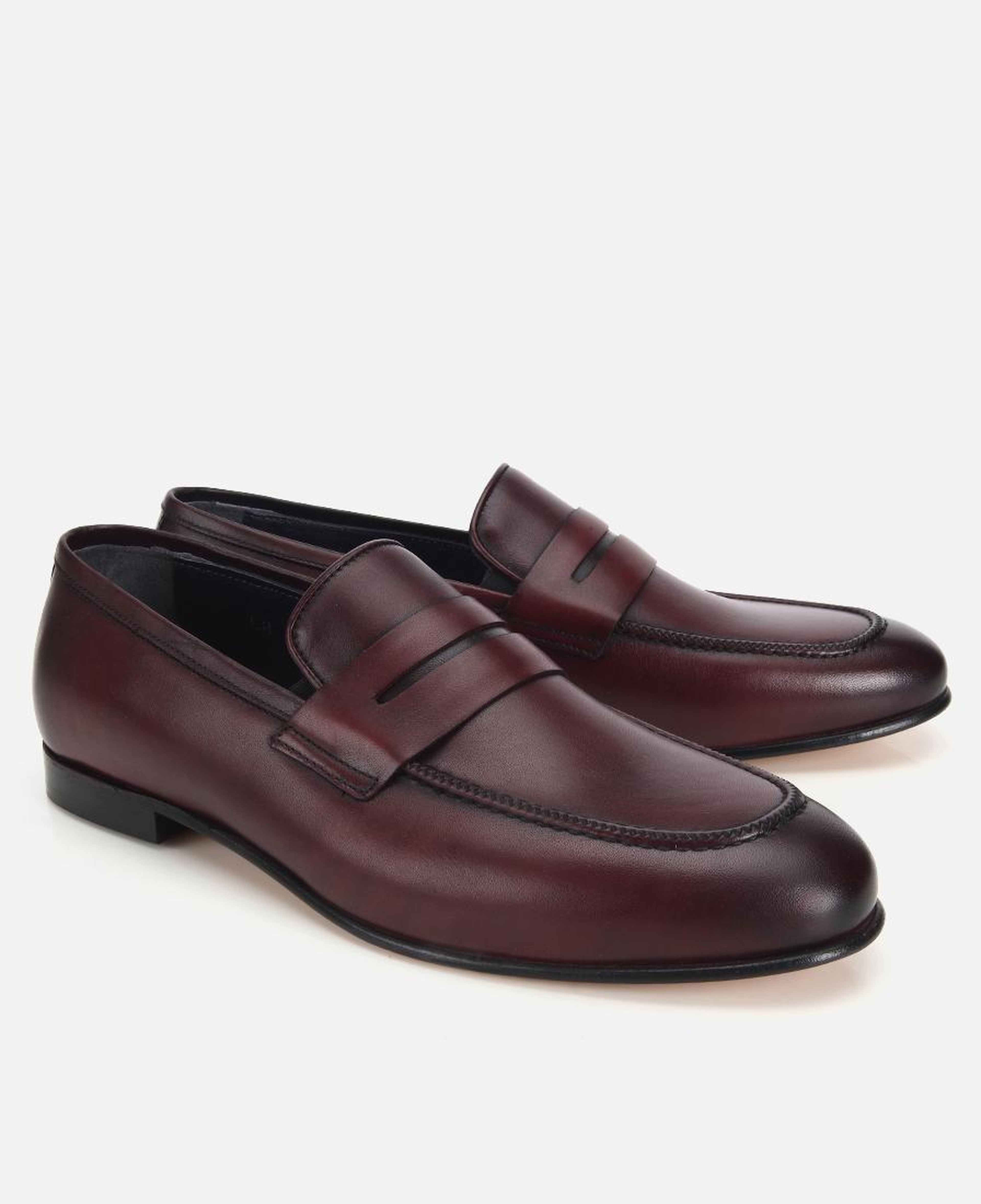 Erkek Deri Bordo Klasik Loafer