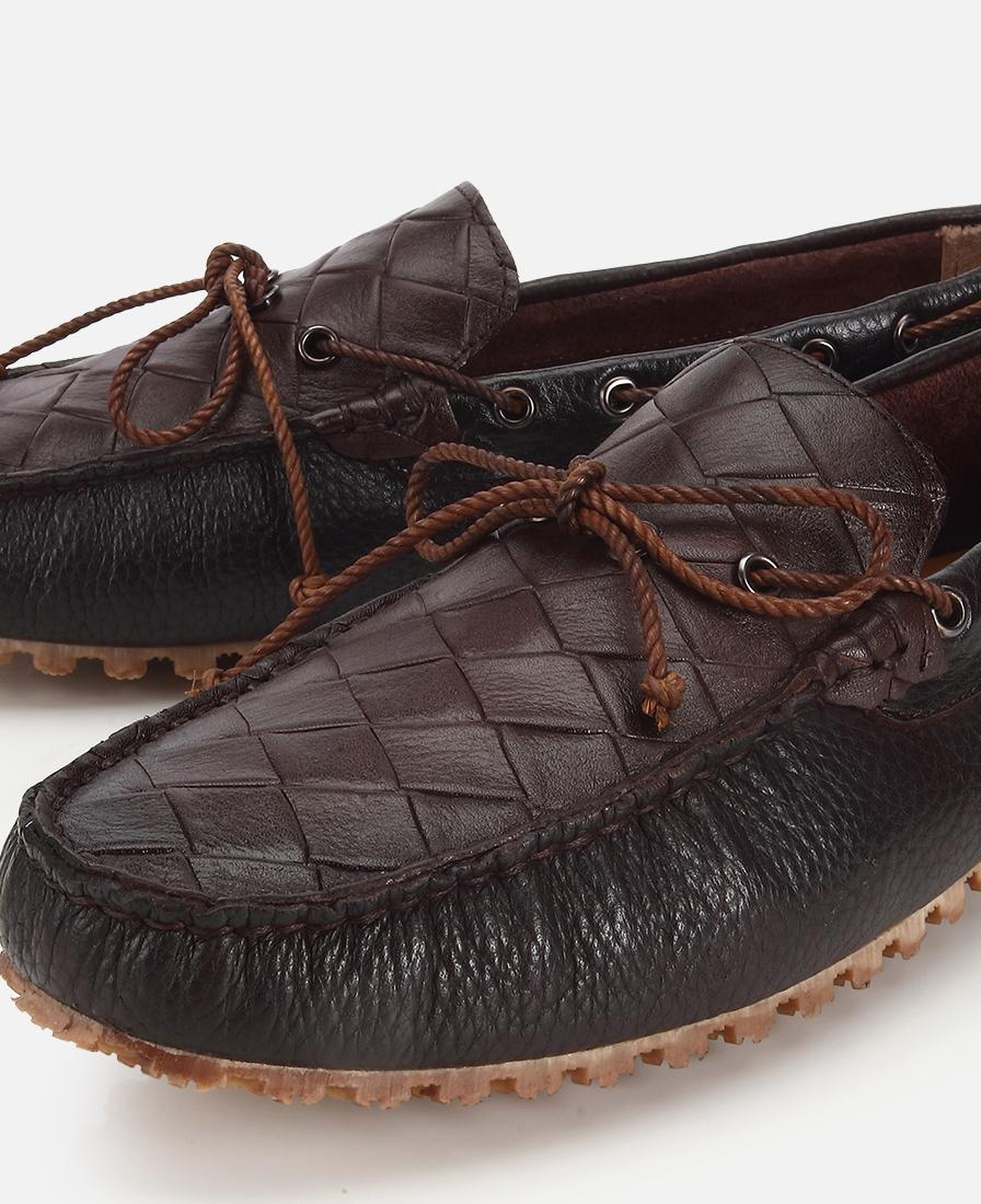 Erkek Deri Kahverengi Kroko Detaylı Günlük Loafer
