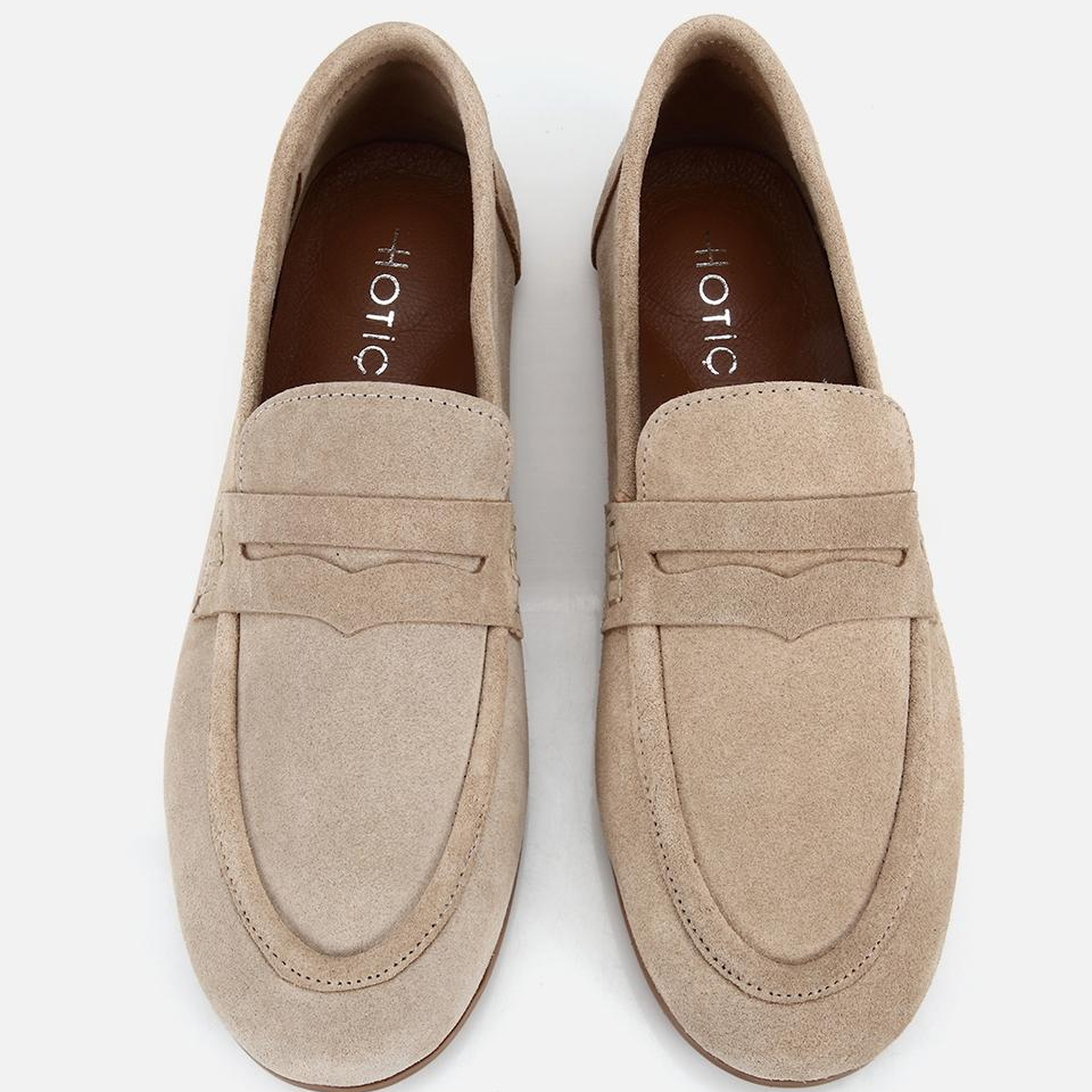 Kadın Süet Deri Bej Yumuşak Dokulu Klasik Loafer