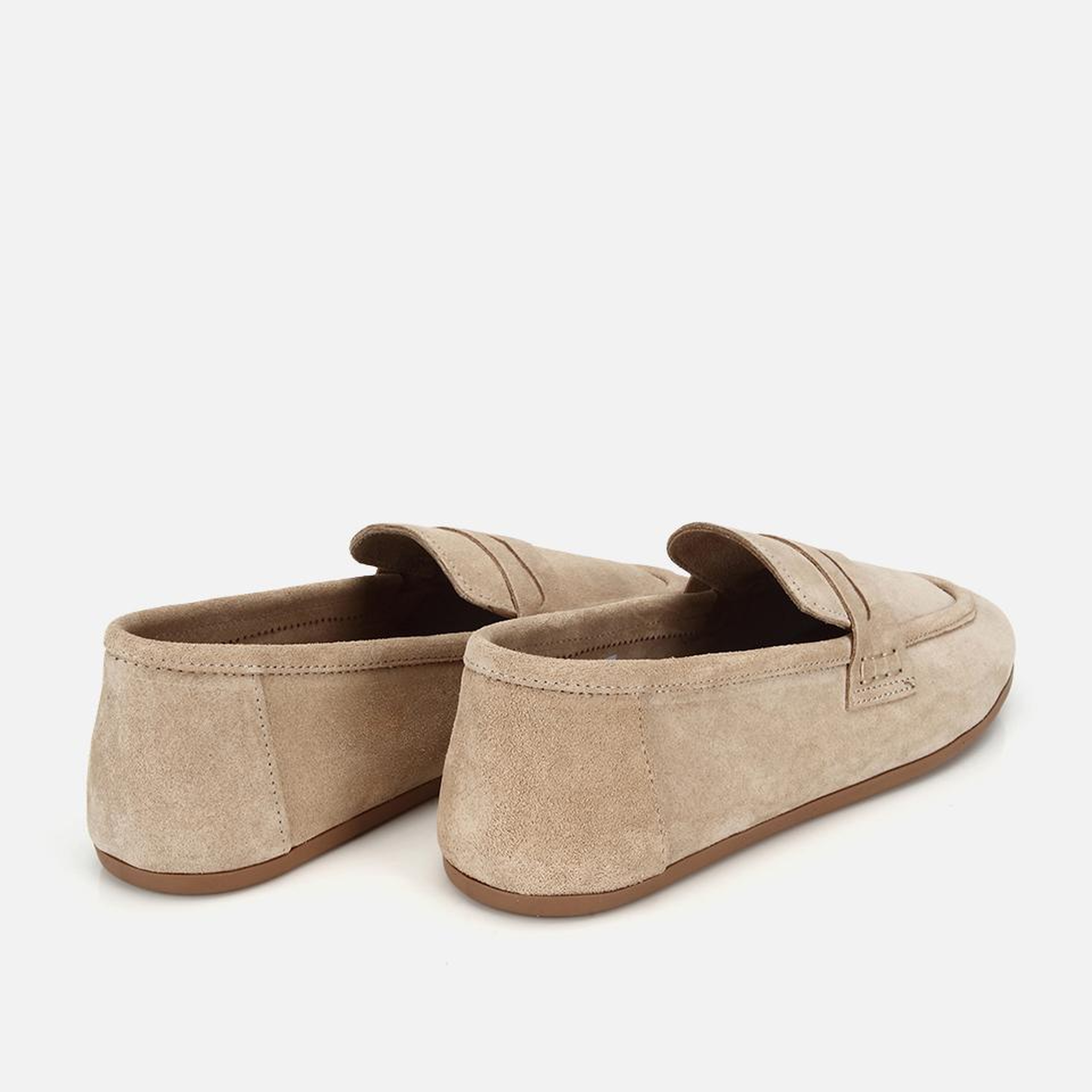 Kadın Süet Deri Bej Yumuşak Dokulu Klasik Loafer