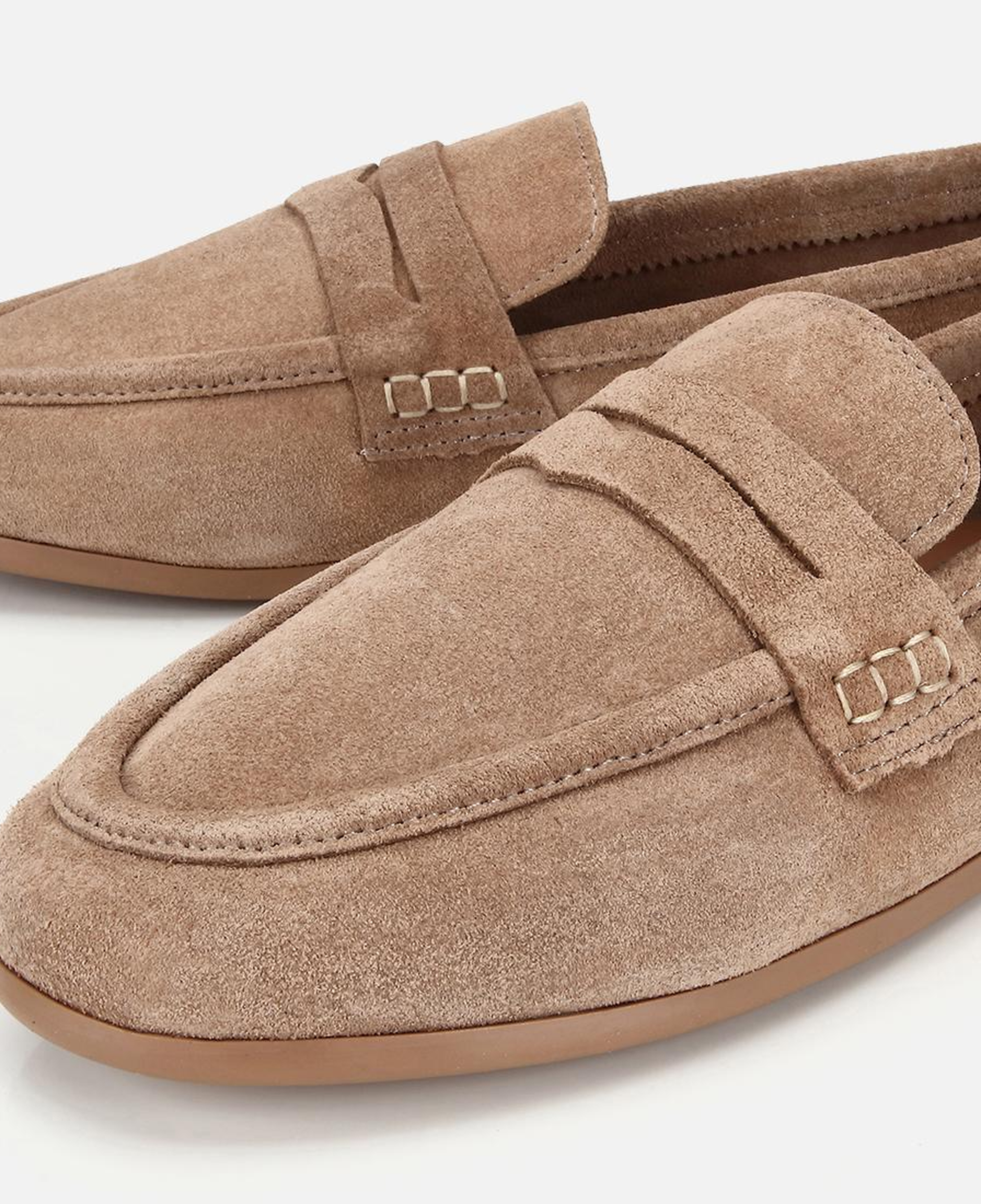 Kadın Süet Deri Vizon Yumuşak Dokulu Klasik Loafer