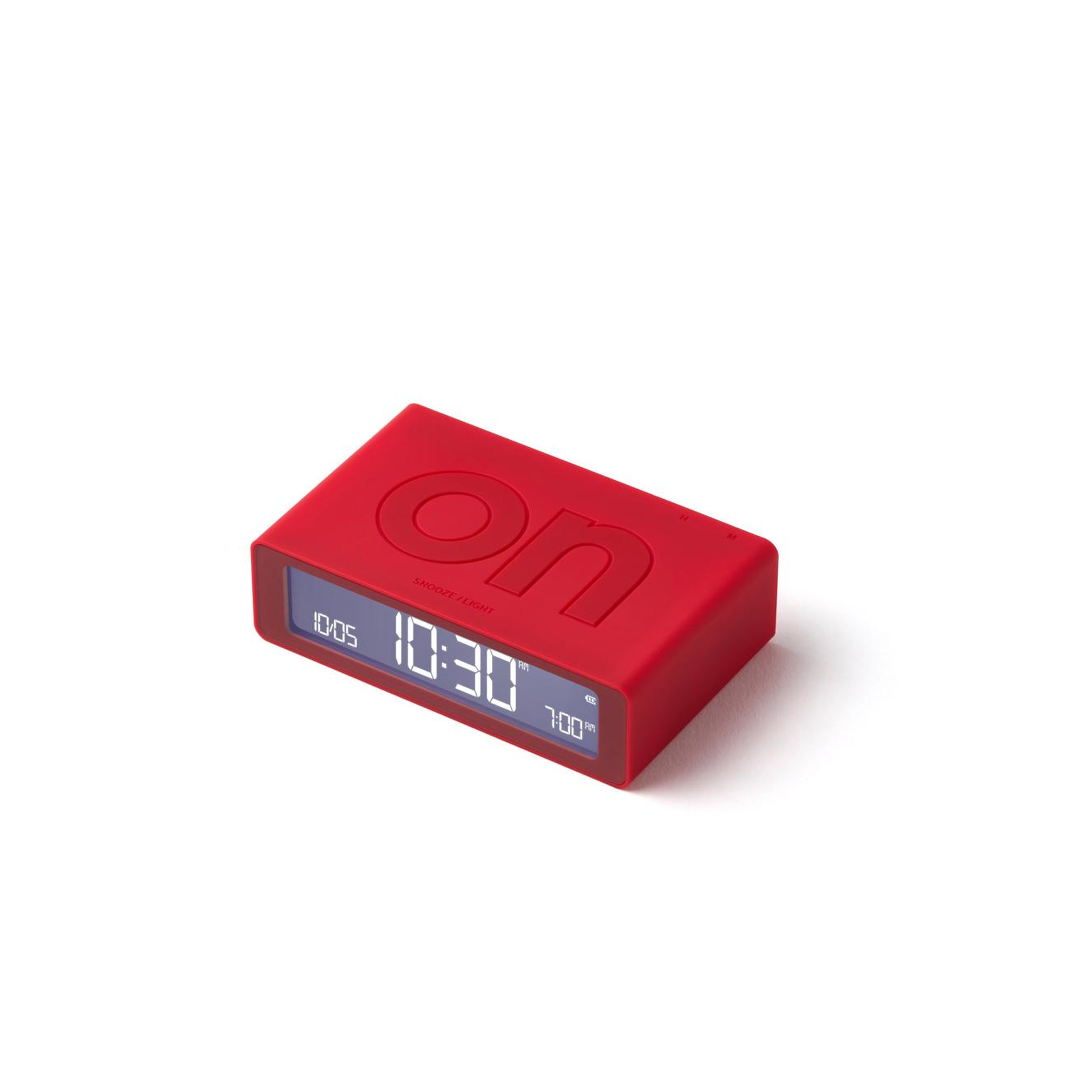 Lexon Flip Mini Şarj Edilebilir Alarm Saat Açık Kırmızı