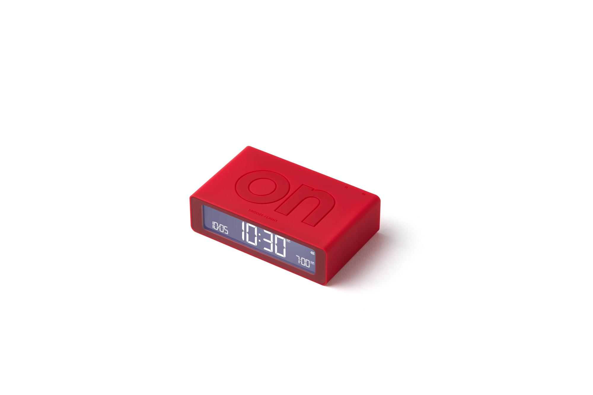 Lexon Flip Mini Şarj Edilebilir Alarm Saat Açık Kırmızı