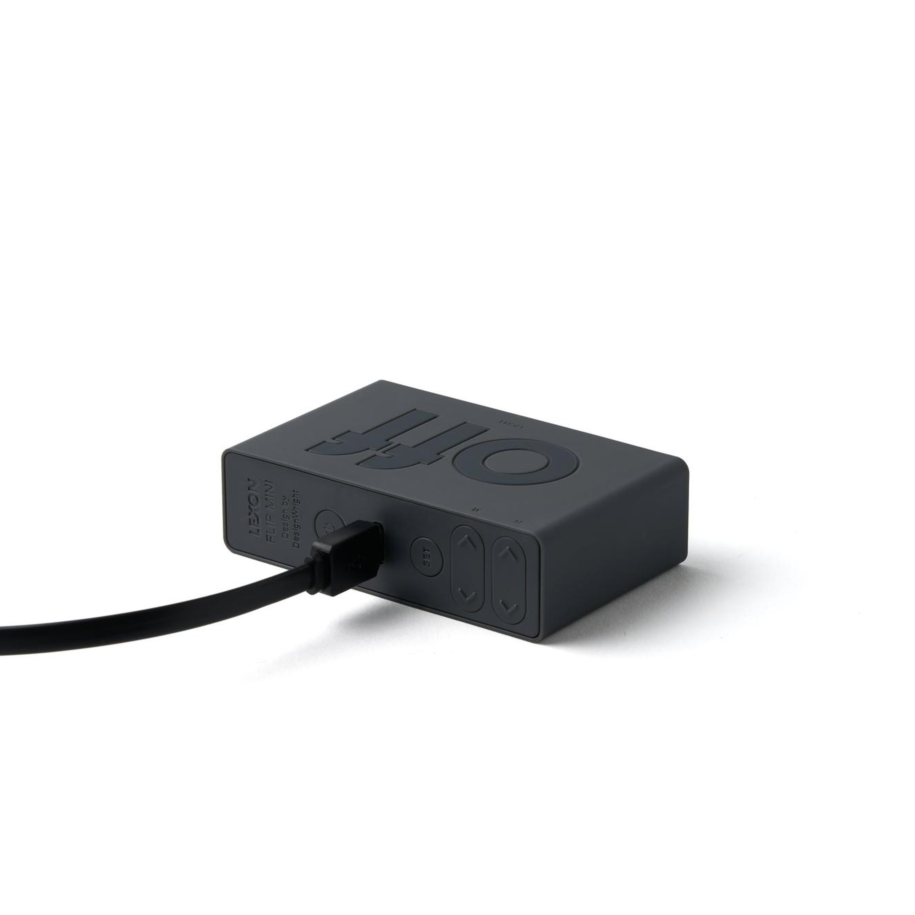 Lexon Flip Mini Şarj Edilebilir Alarm Saat Koyu Gri