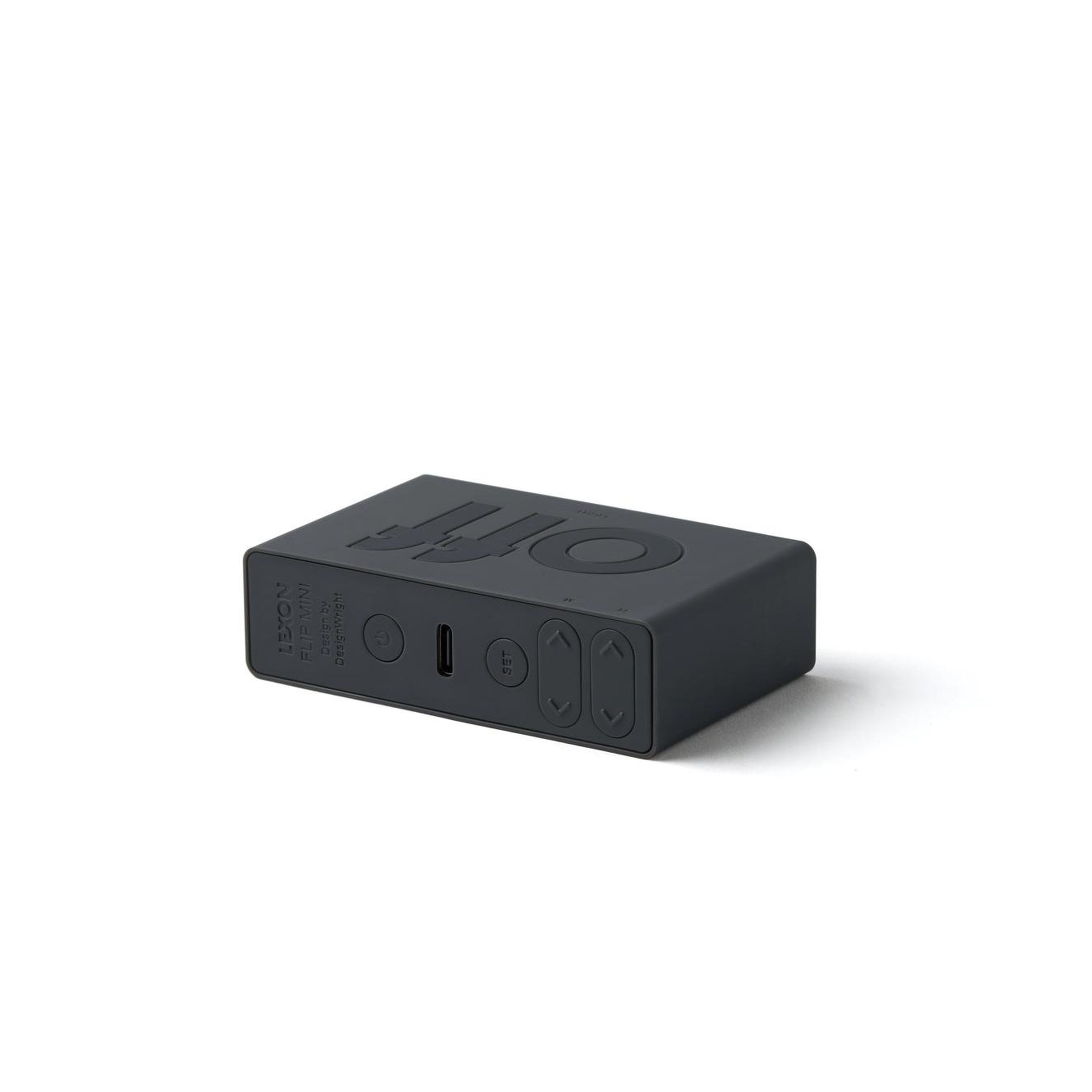 Lexon Flip Mini Şarj Edilebilir Alarm Saat Koyu Gri