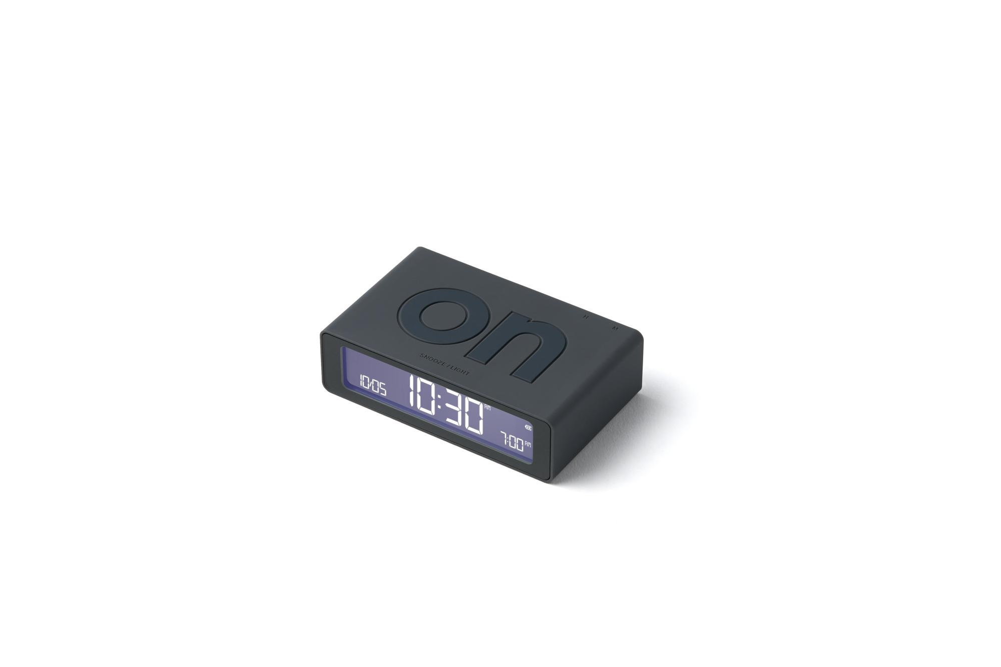 Lexon Flip Mini Şarj Edilebilir Alarm Saat Koyu Gri
