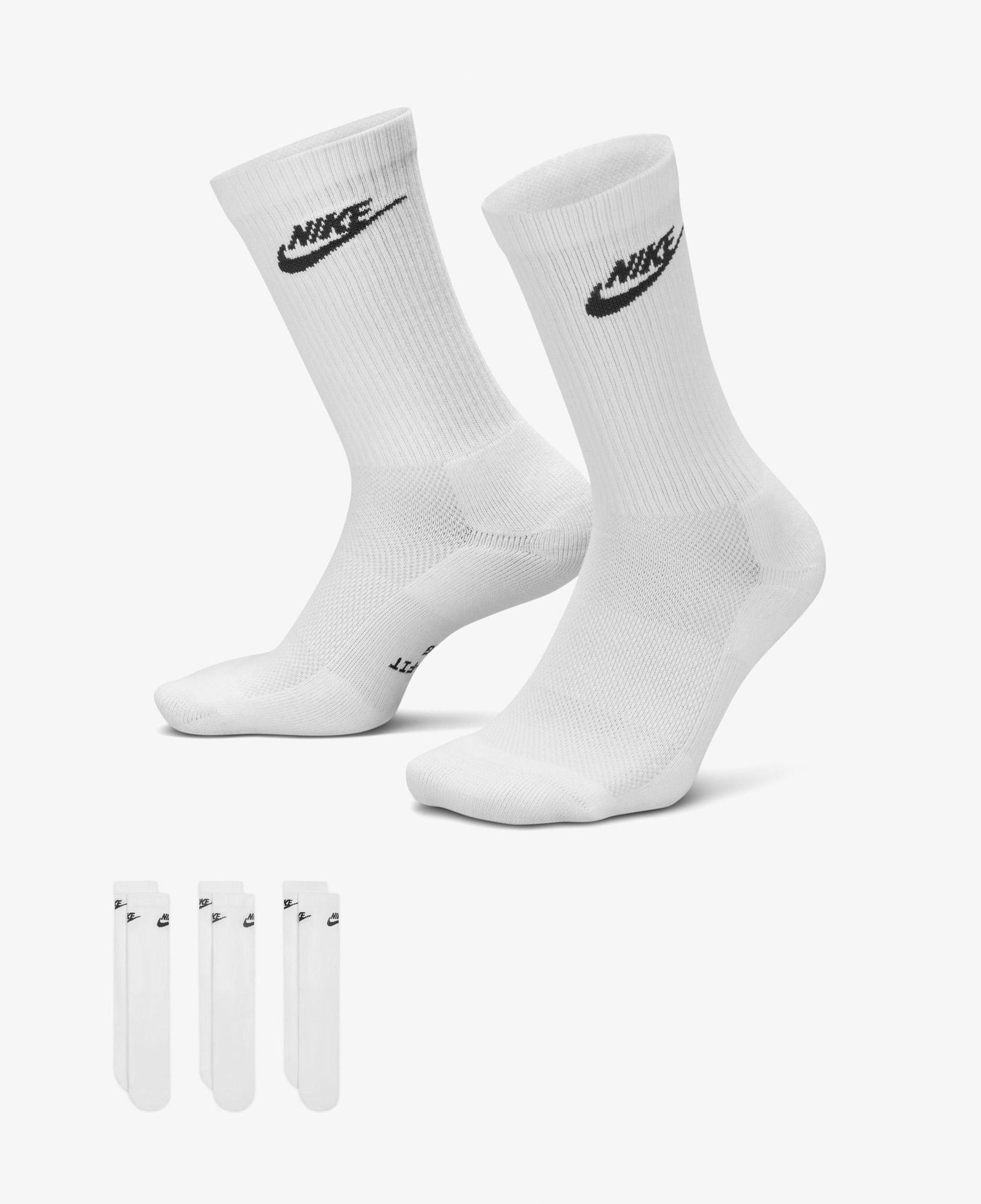 Nike Everyday Elevated 3'lü Unisex Beyaz Çorap