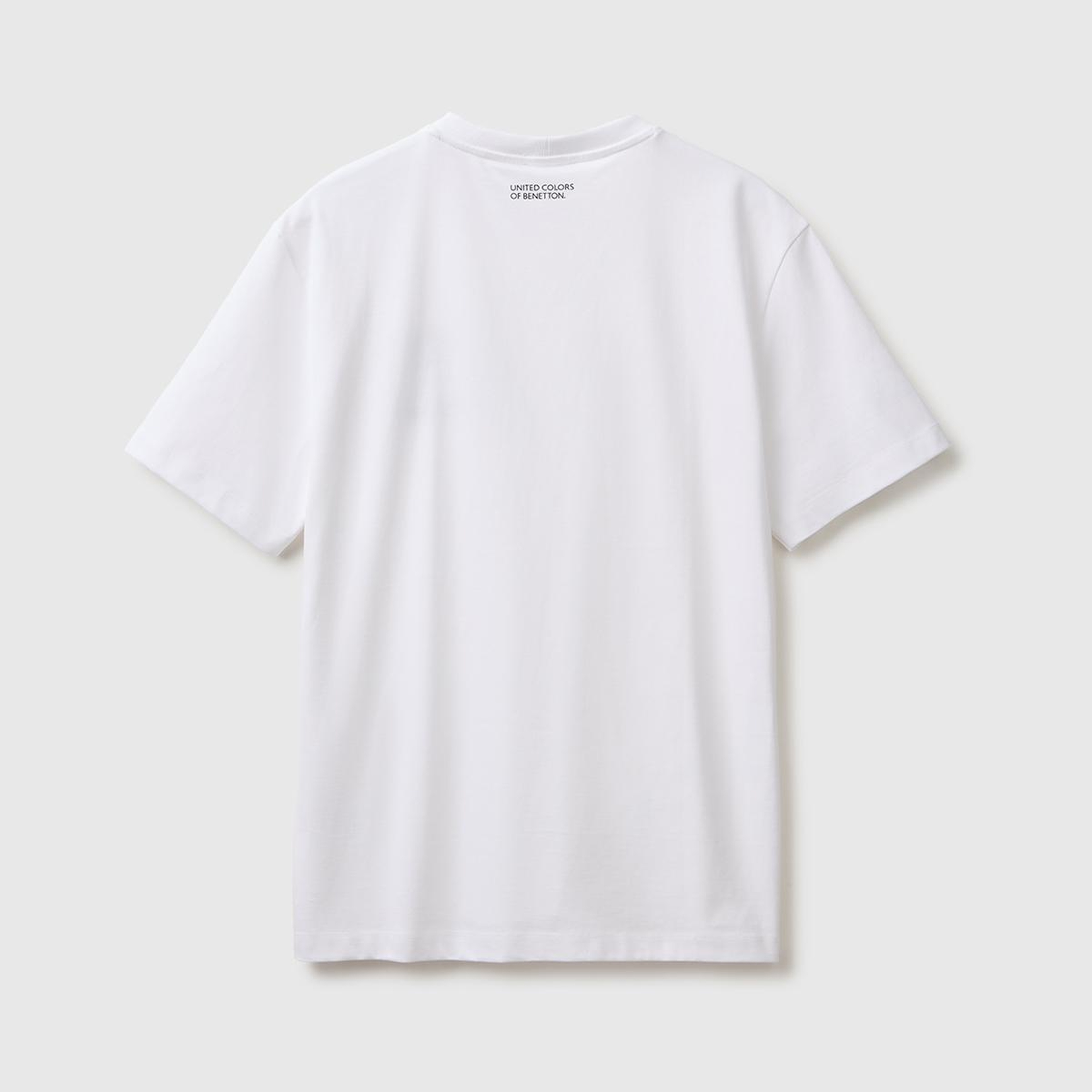 Erkek Beyaz %100 Pamuk Grafik Baskılı Regular Fit Bisiklet Yaka T-Shirt