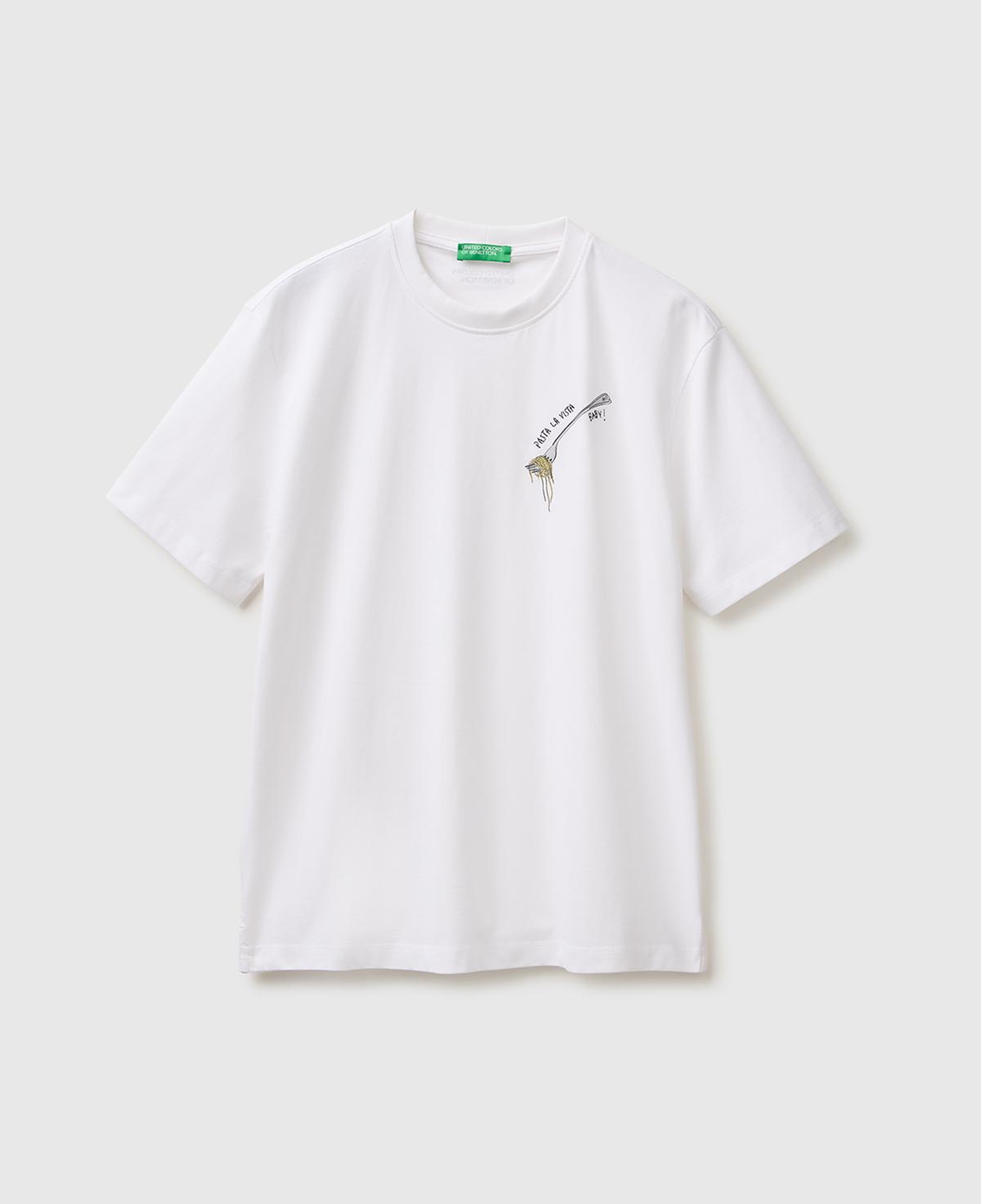 Erkek Beyaz Mix %100 Pamuk Grafik Baskılı Regular Fit Bisiklet Yaka T-Shirt
