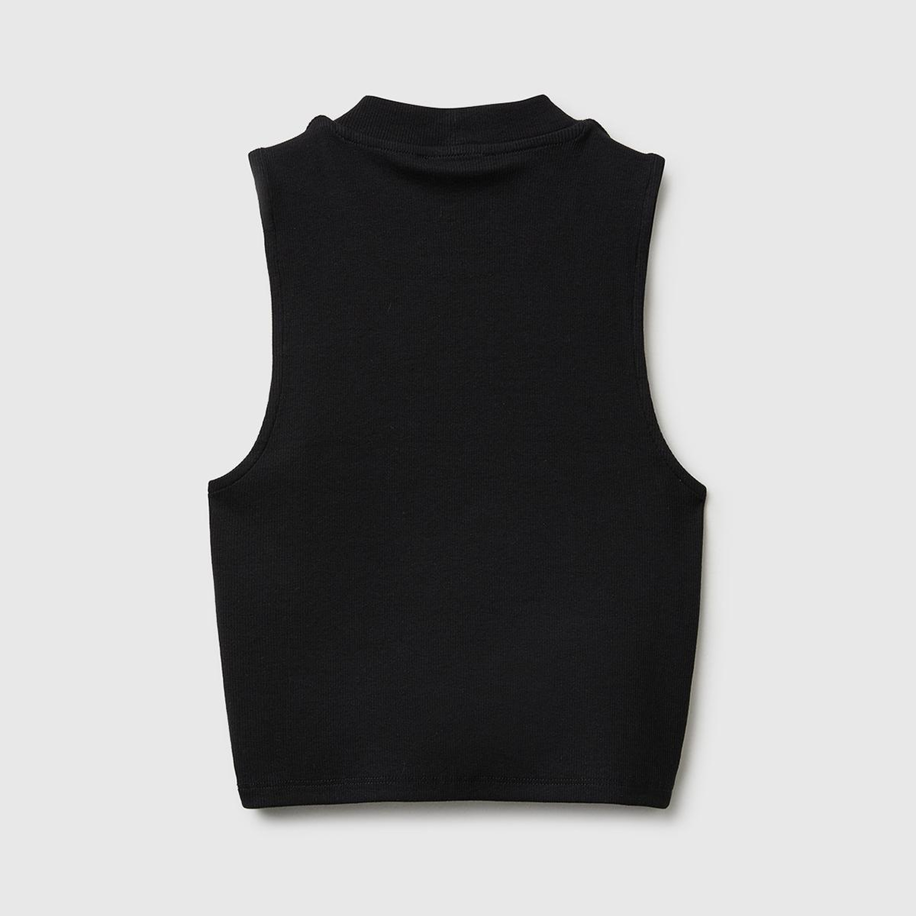 Kadın Siyah Pamuk Karışımlı Fitilli Bisiklet Yaka T-Shirt