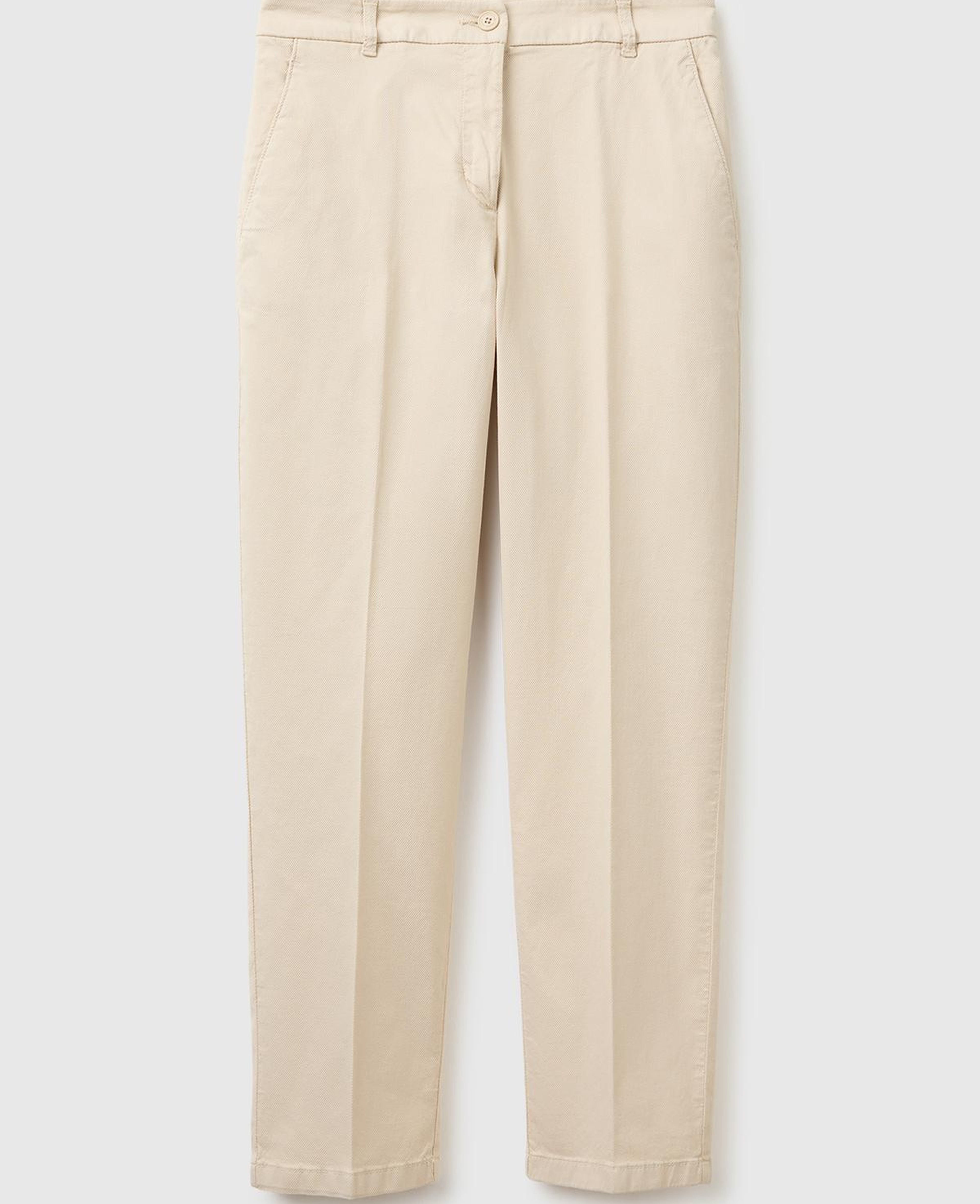 Kadın Taş Pamuk Karışımlı Slim Fit Chino Kumaş Pantolon