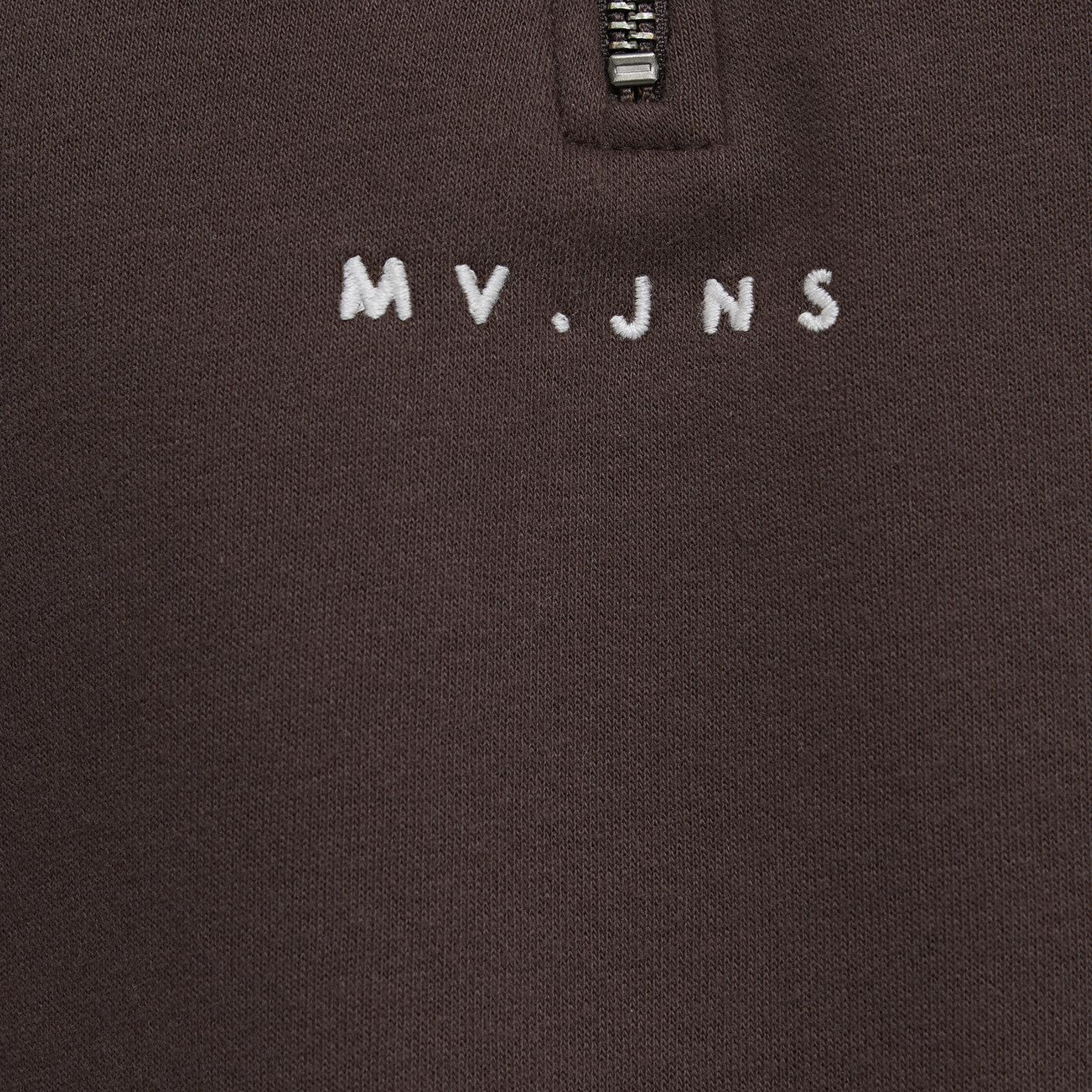 Mavi MVJNS Nakışlı Yarı Fermuarlı Kahverengi Sweatshirt 1S10533-71603