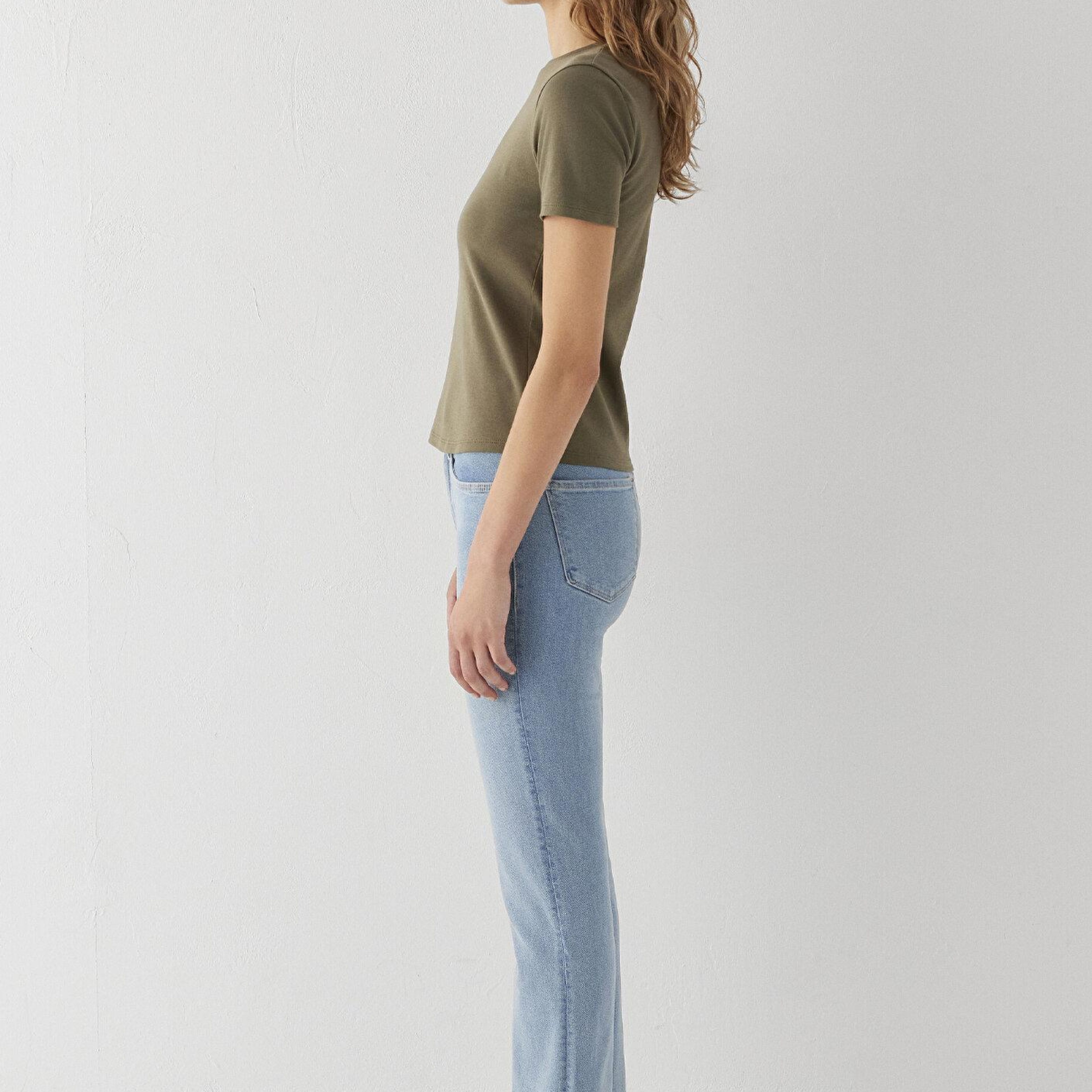 Mavi Yeşil Tişört Slim Fit / Dar Kesim 1614181-71546