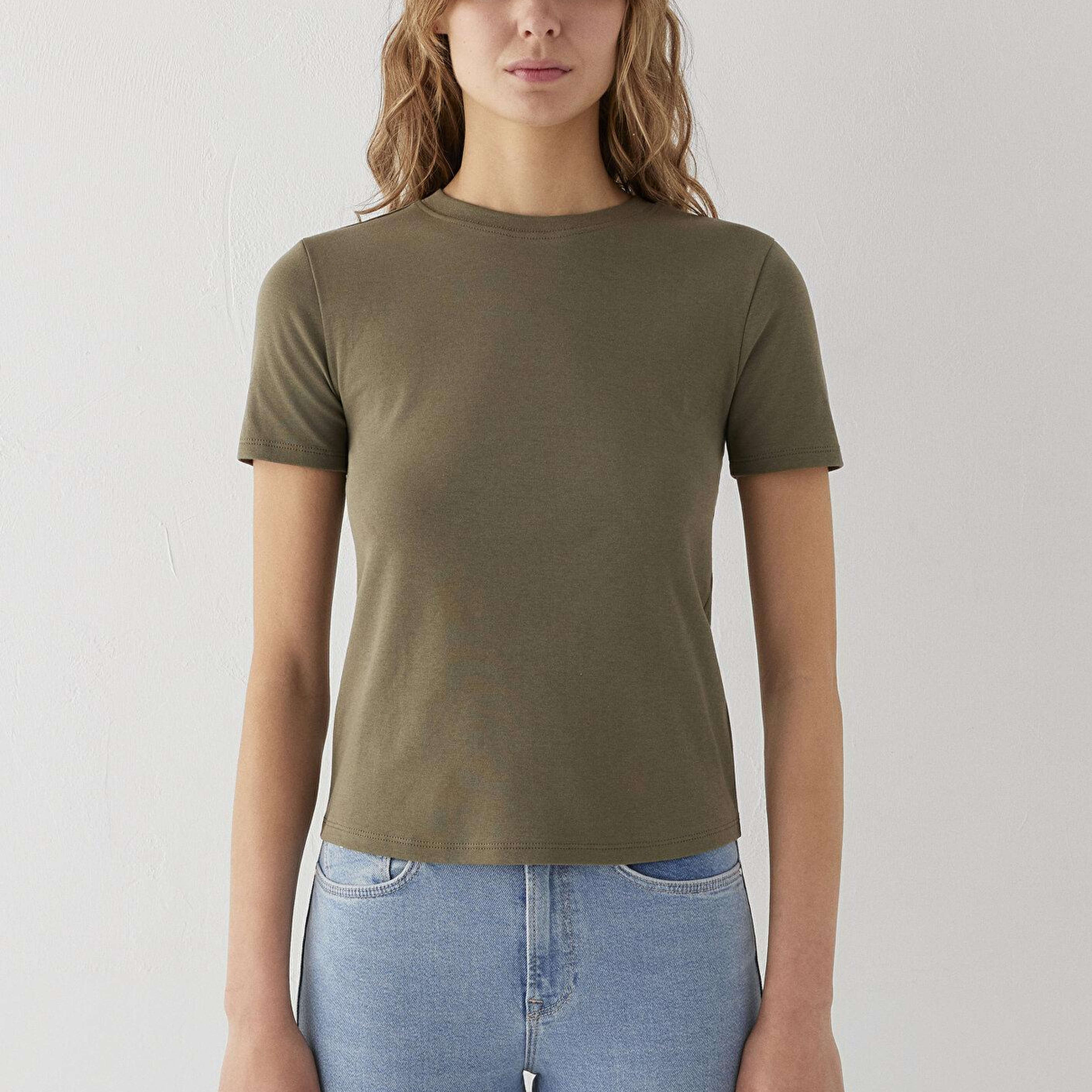 Mavi Yeşil Tişört Slim Fit / Dar Kesim 1614181-71546