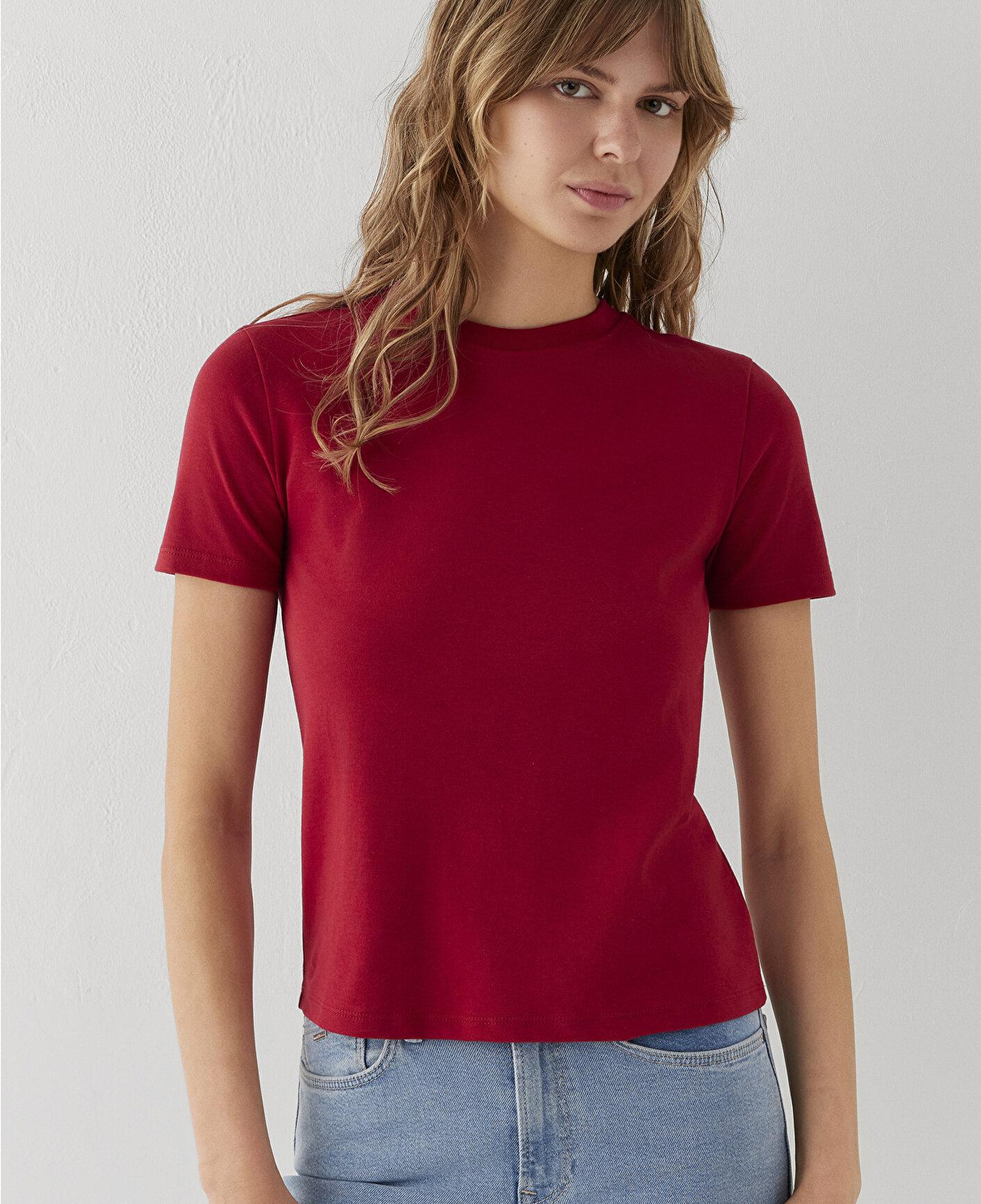 Mavi Kırmızı Tişört Slim Fit / Dar Kesim 1614181-70391