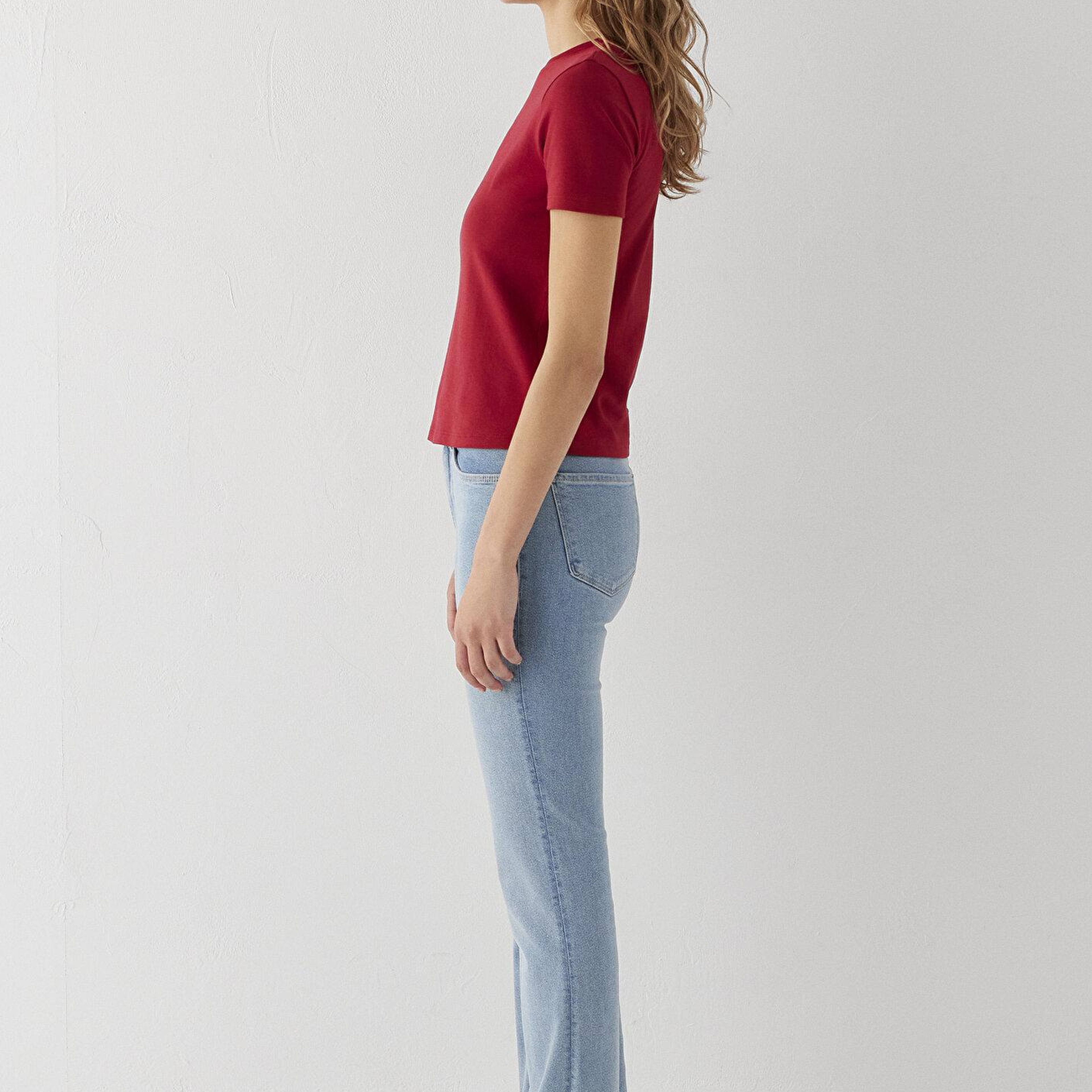 Mavi Kırmızı Tişört Slim Fit / Dar Kesim 1614181-70391