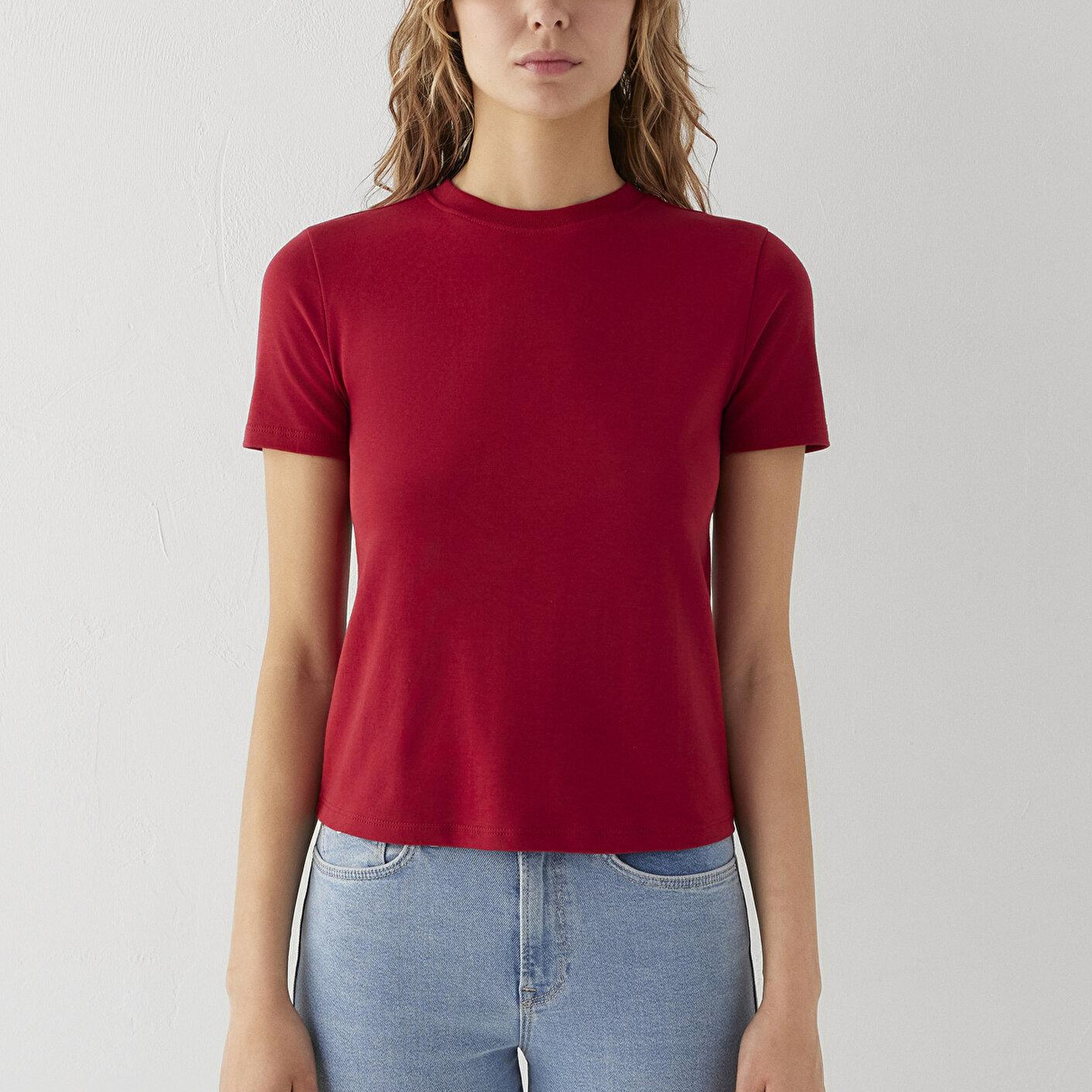 Mavi Kırmızı Tişört Slim Fit / Dar Kesim 1614181-70391