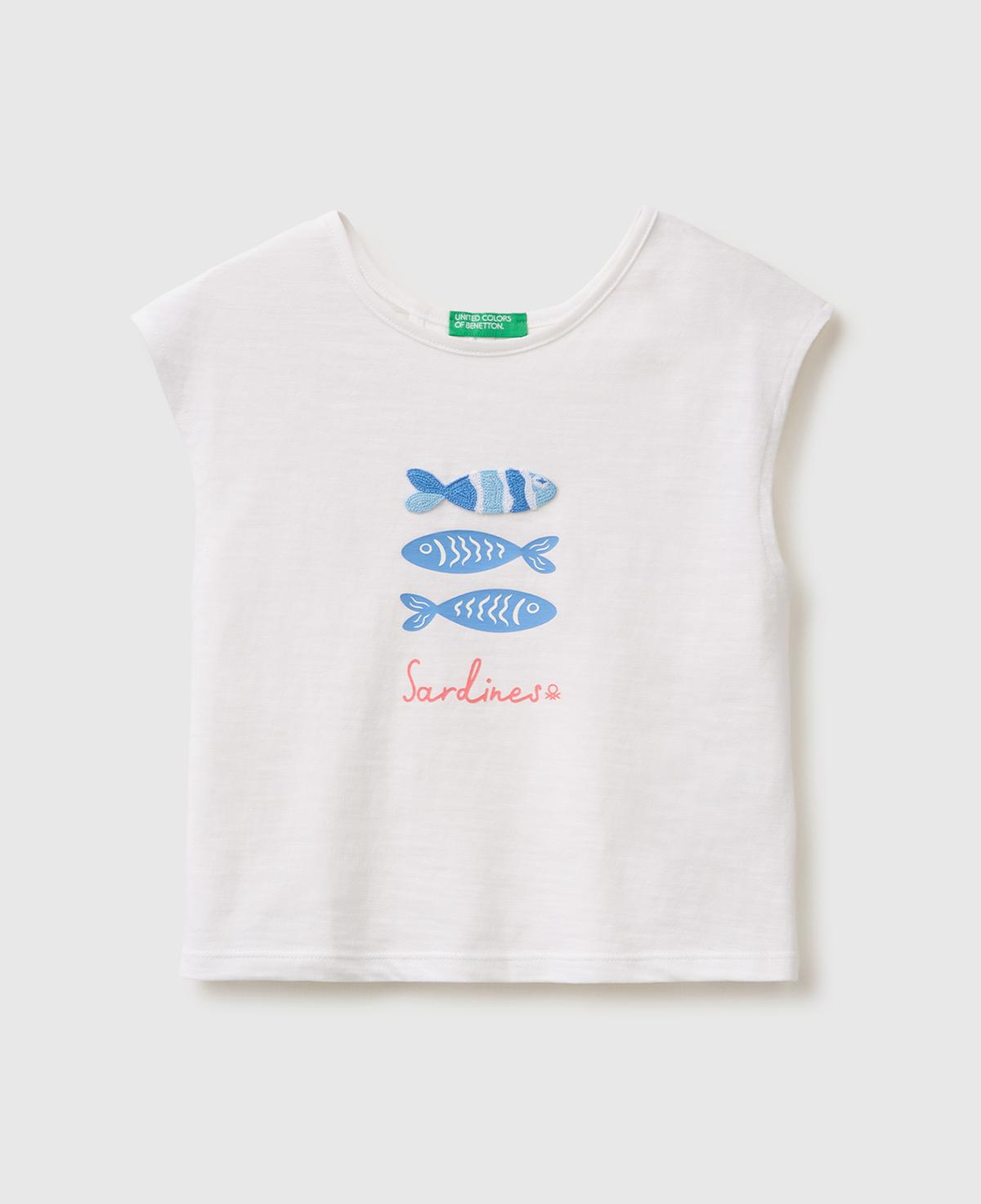 Kız Çocuk Beyaz Arkası Fiyonk Detaylı Kimono Kollu T-Shirt