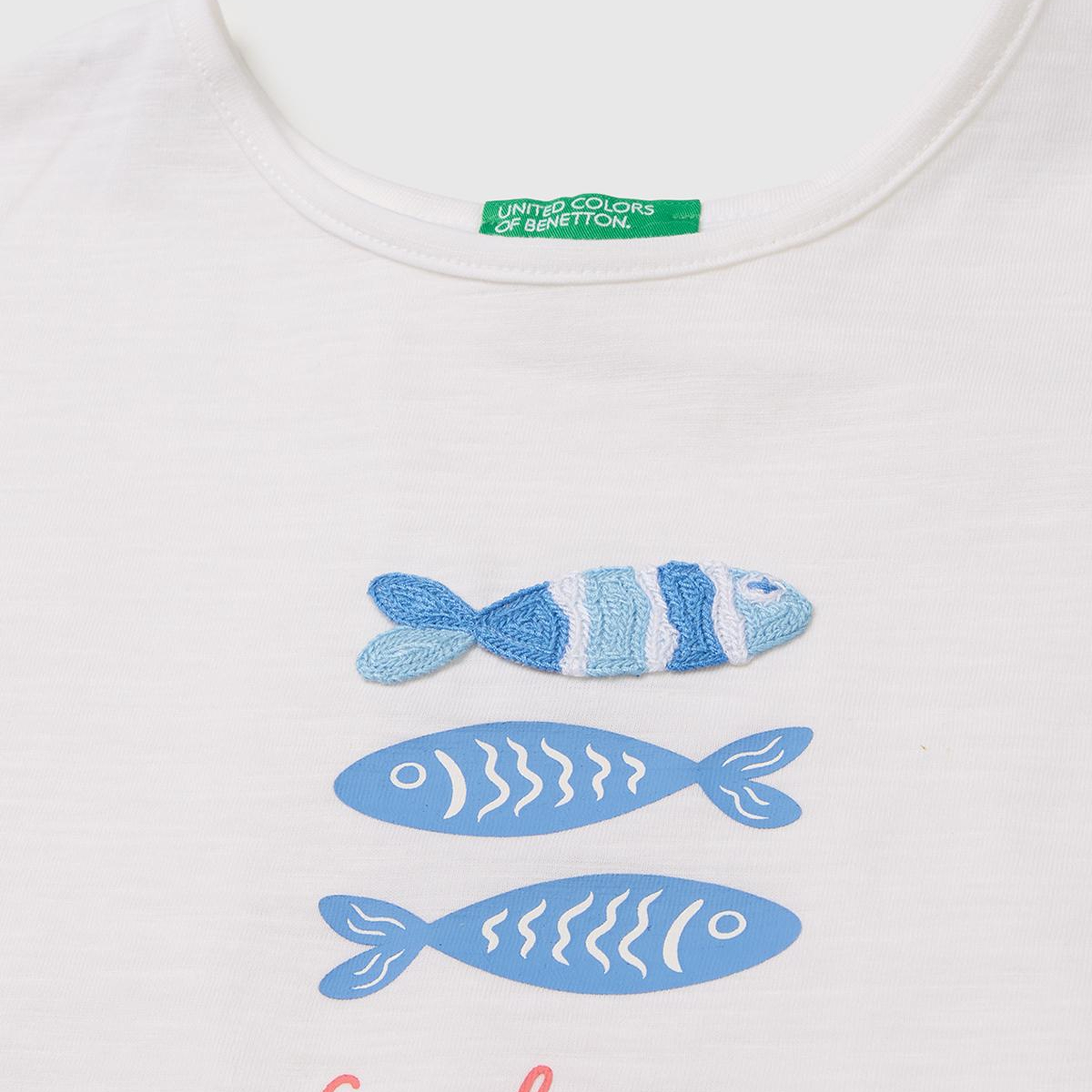 Kız Çocuk Beyaz Arkası Fiyonk Detaylı Kimono Kollu T-Shirt