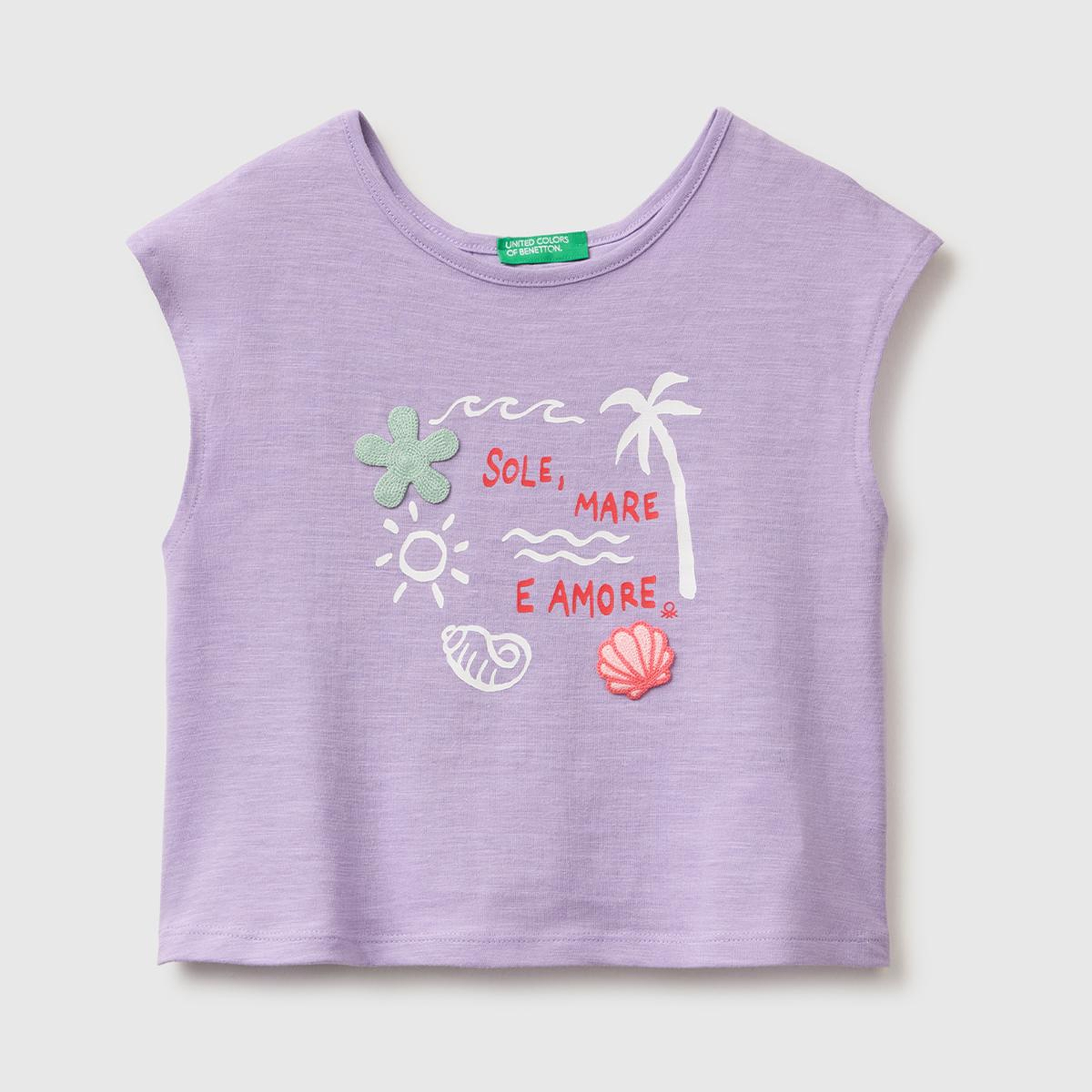 Kız Çocuk Lila Arkası Fiyonk Detaylı Kimono Kollu T-Shirt