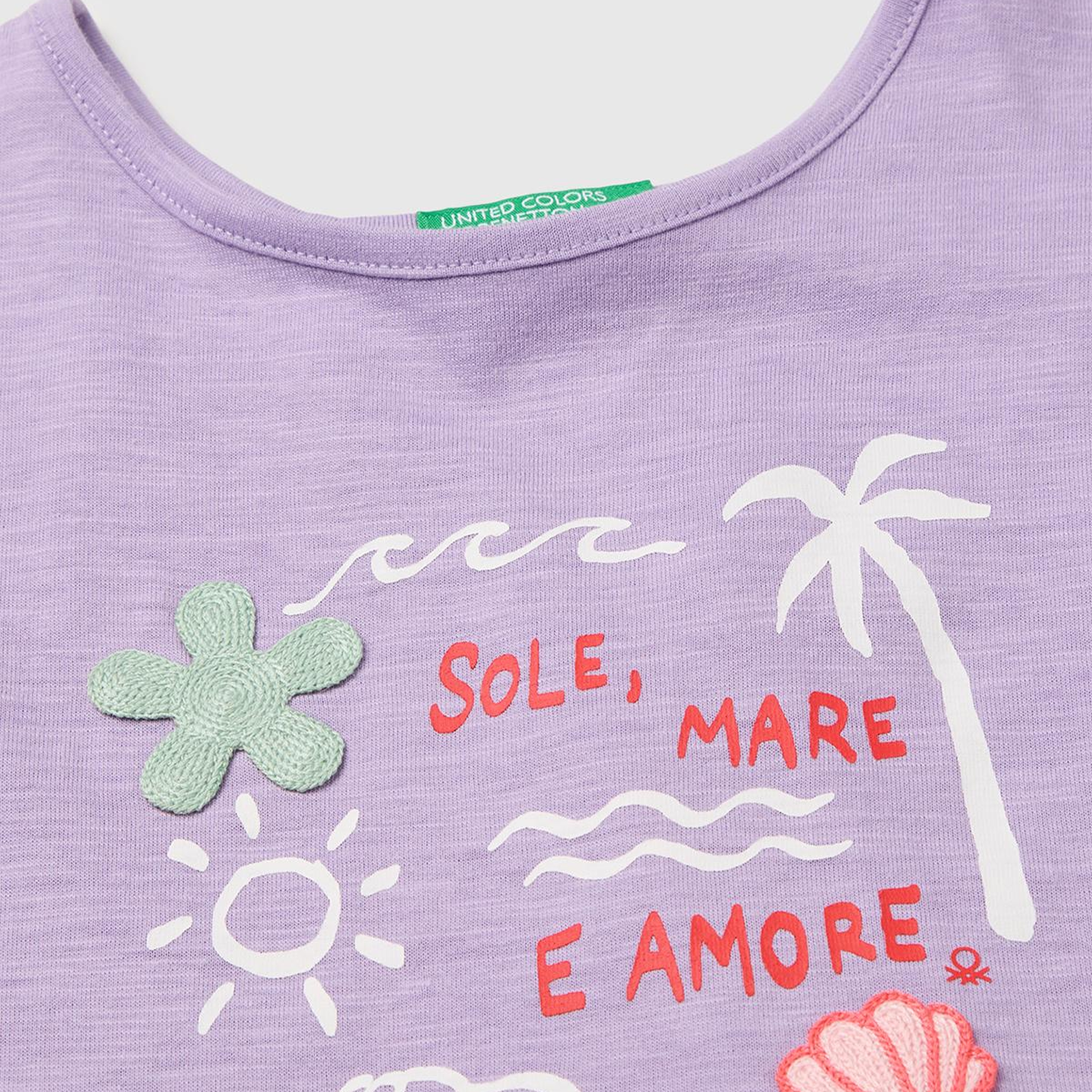 Kız Çocuk Lila Arkası Fiyonk Detaylı Kimono Kollu T-Shirt