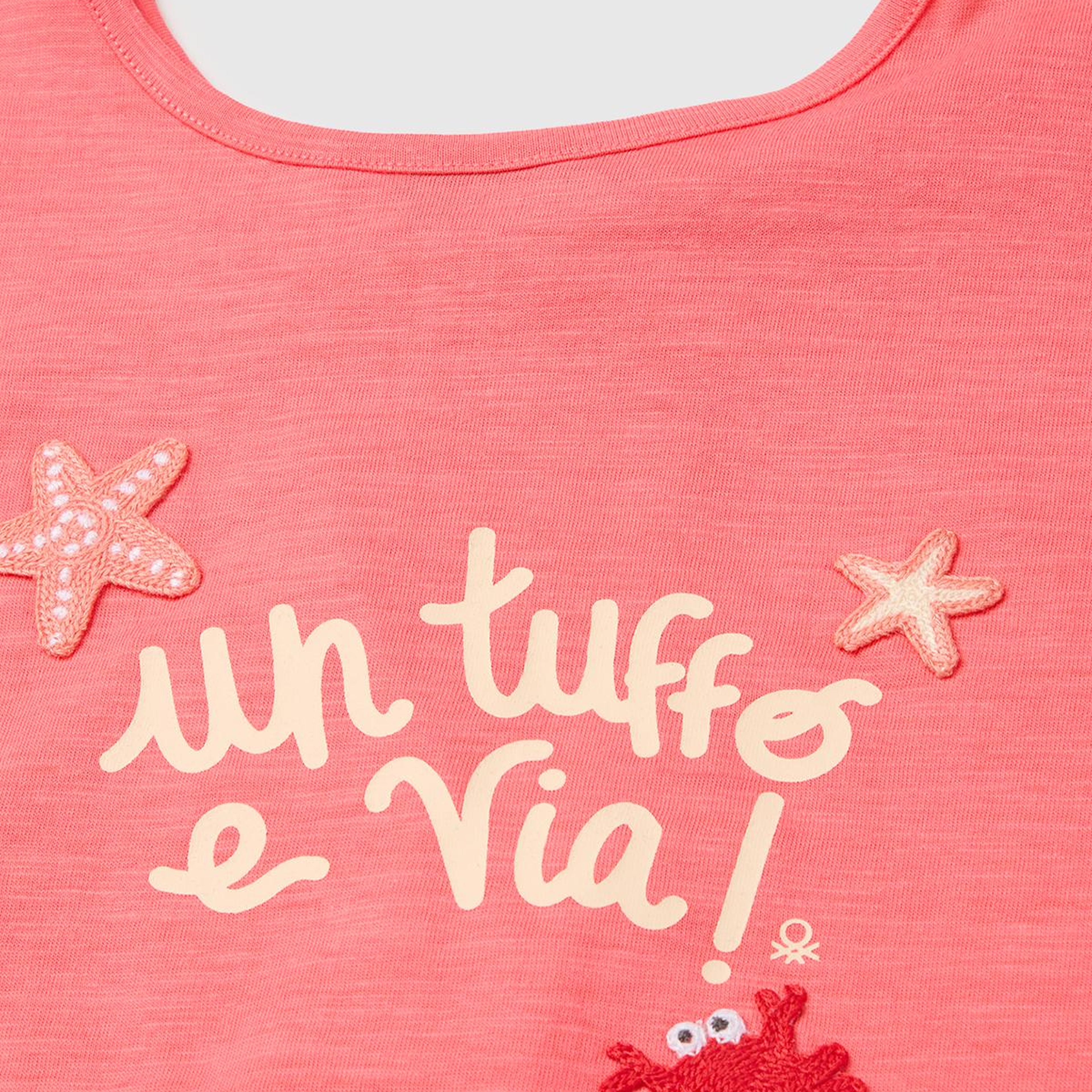 Kız Çocuk Mercan Arkası Fiyonk Detaylı Kimono Kollu T-Shirt