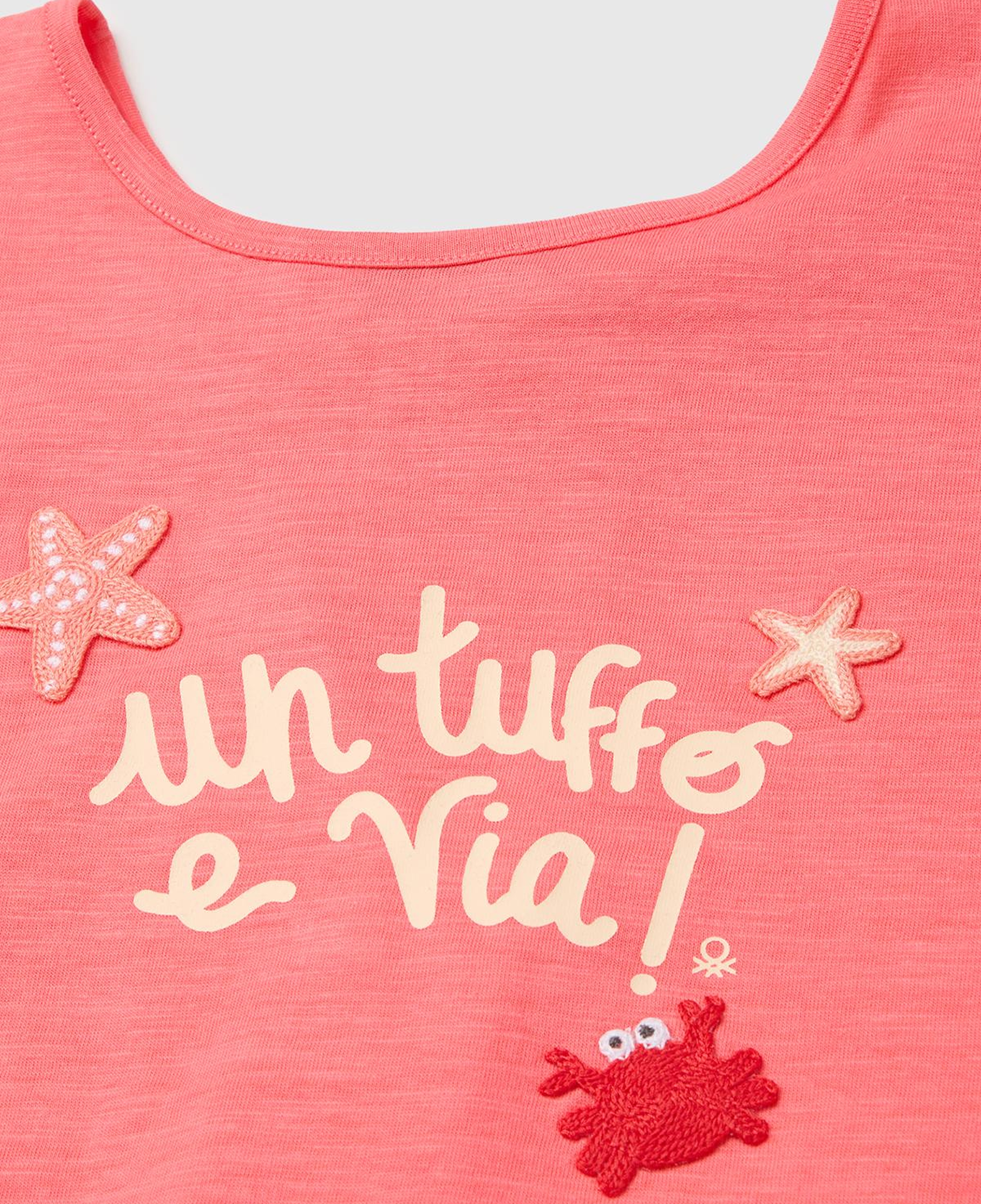 Kız Çocuk Mercan Arkası Fiyonk Detaylı Kimono Kollu T-Shirt
