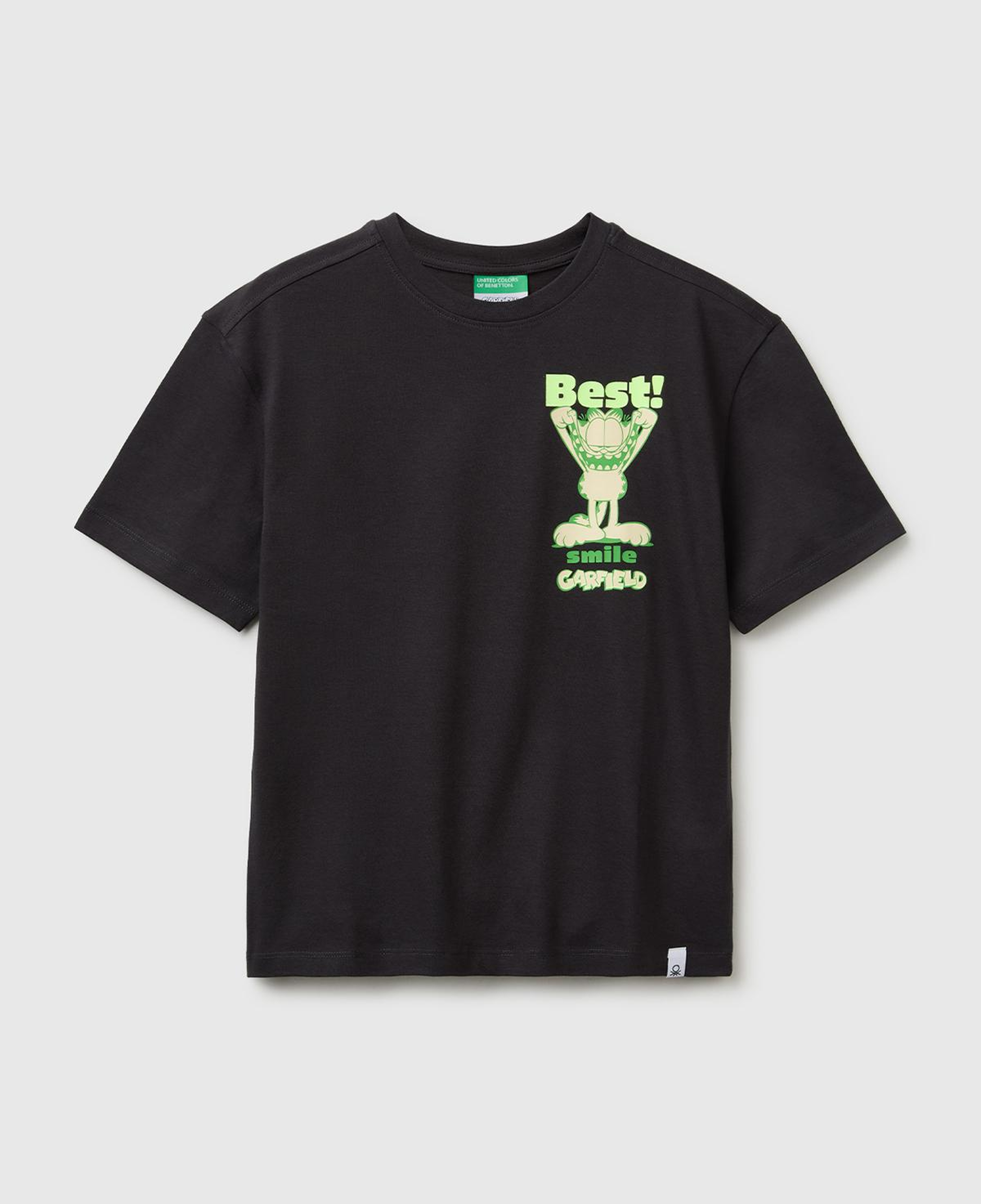 Erkek Çocuk Antrasit Garfield Baskı Detaylı Yuvarlak Yaka T-Shirt