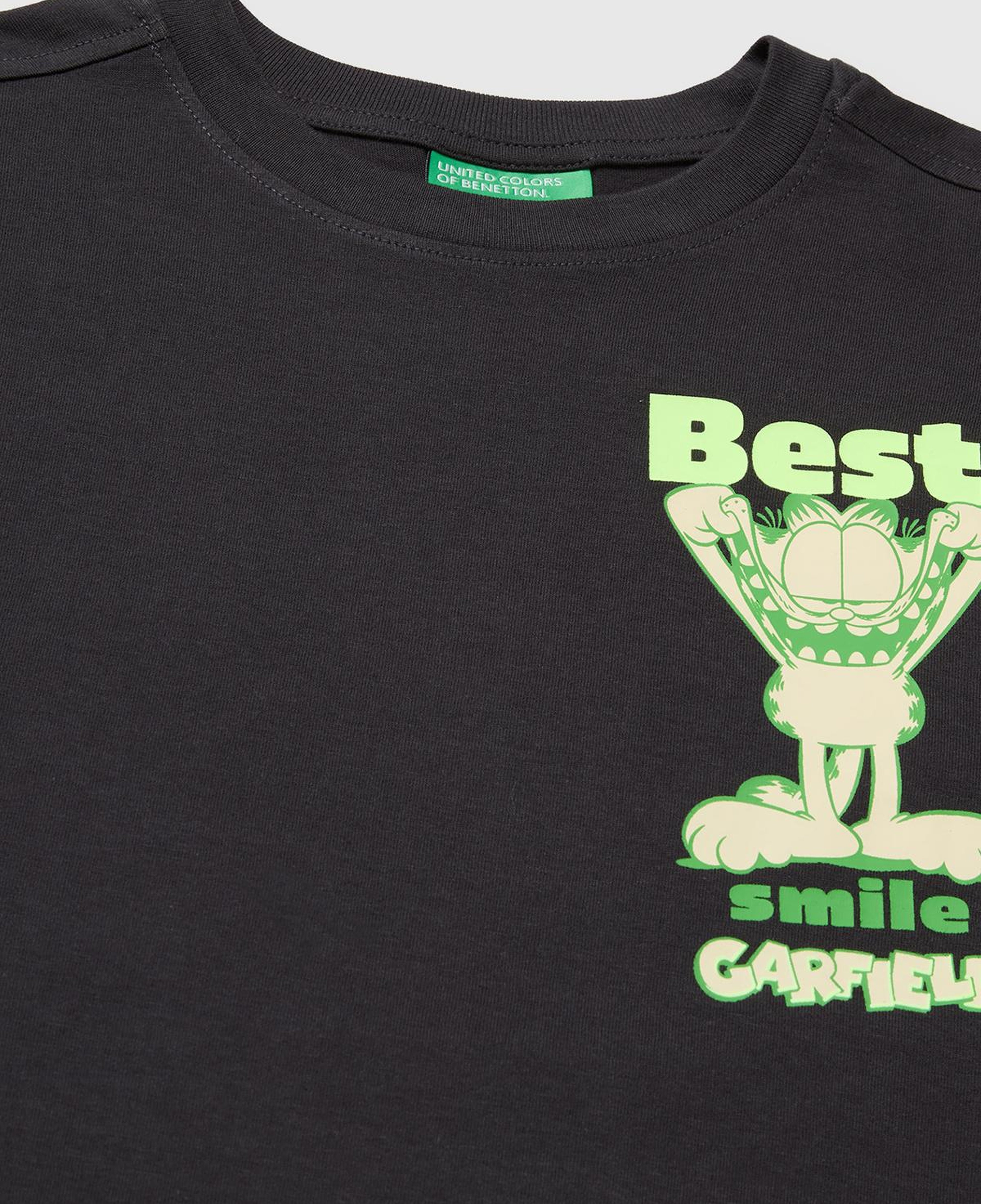 Erkek Çocuk Antrasit Garfield Baskı Detaylı Yuvarlak Yaka T-Shirt