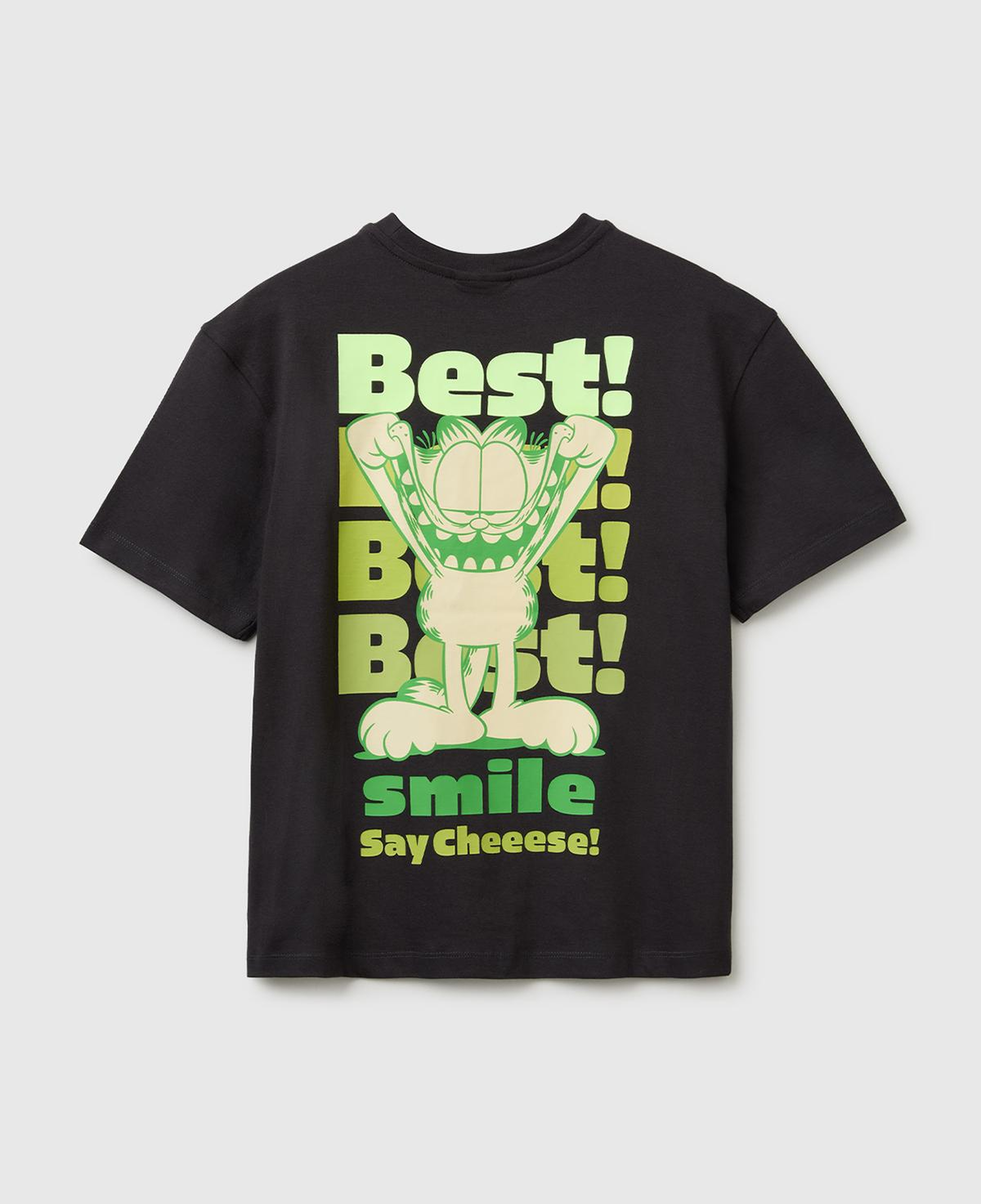 Erkek Çocuk Antrasit Garfield Baskı Detaylı Yuvarlak Yaka T-Shirt