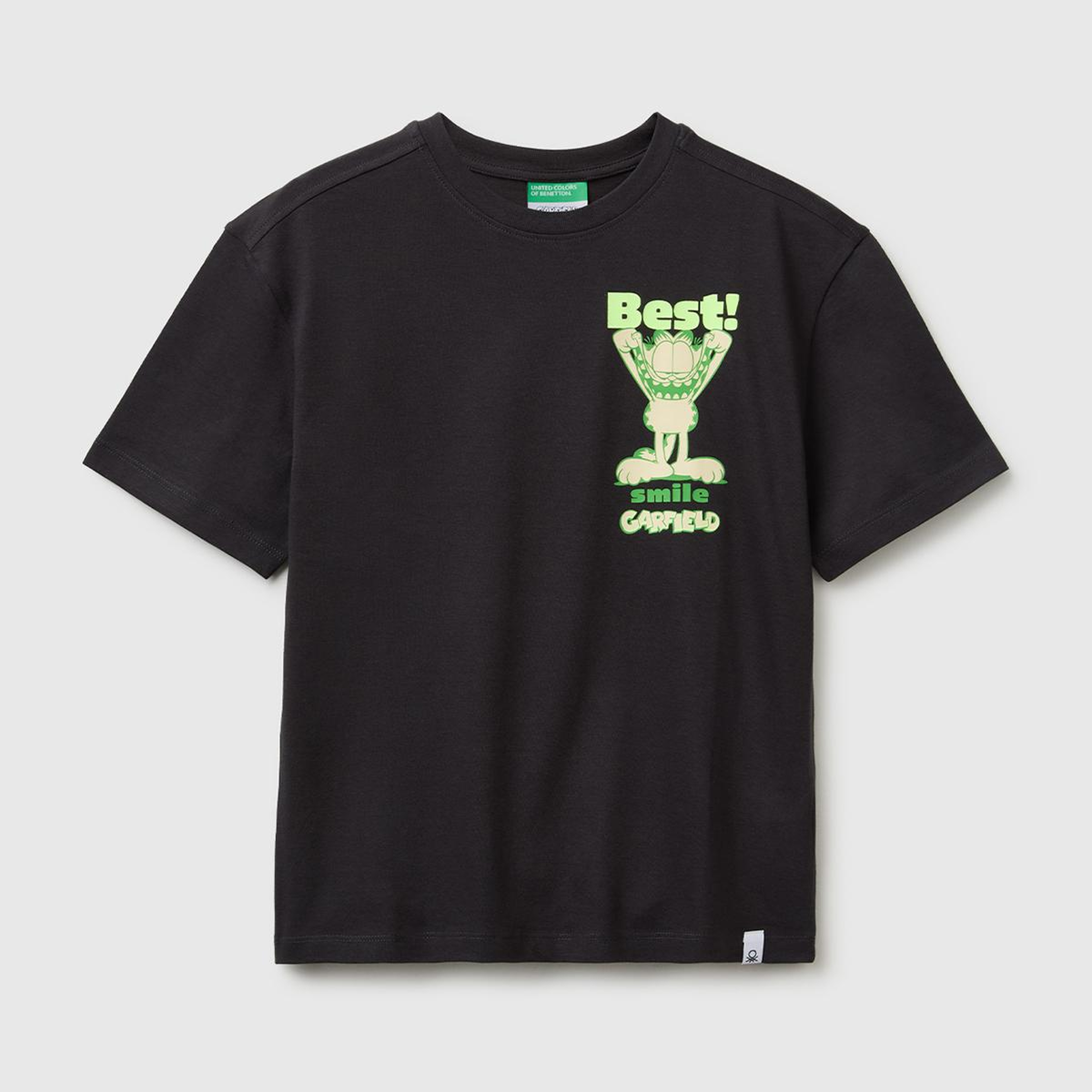 Erkek Çocuk Antrasit Garfield Baskı Detaylı Yuvarlak Yaka T-Shirt