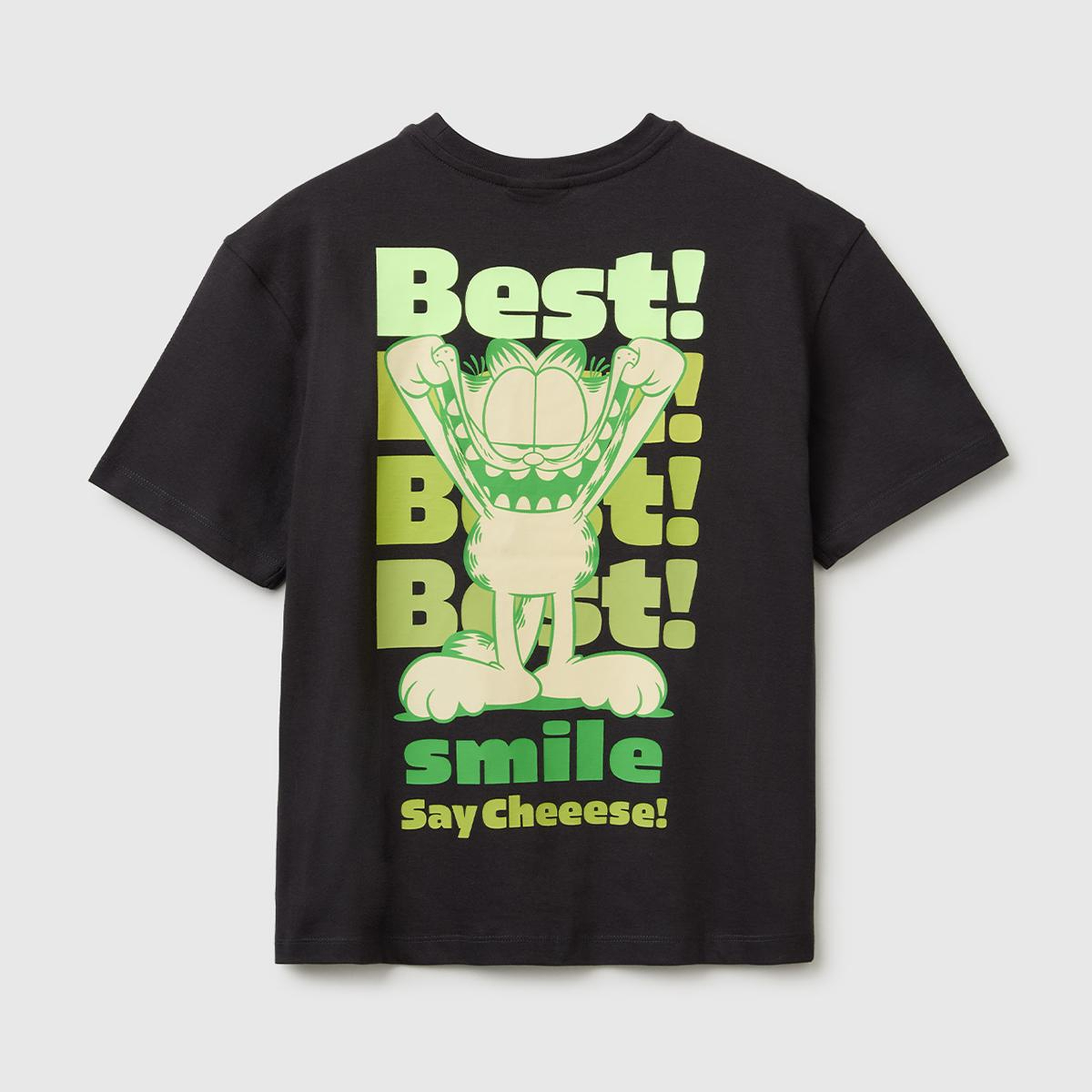 Erkek Çocuk Antrasit Garfield Baskı Detaylı Yuvarlak Yaka T-Shirt