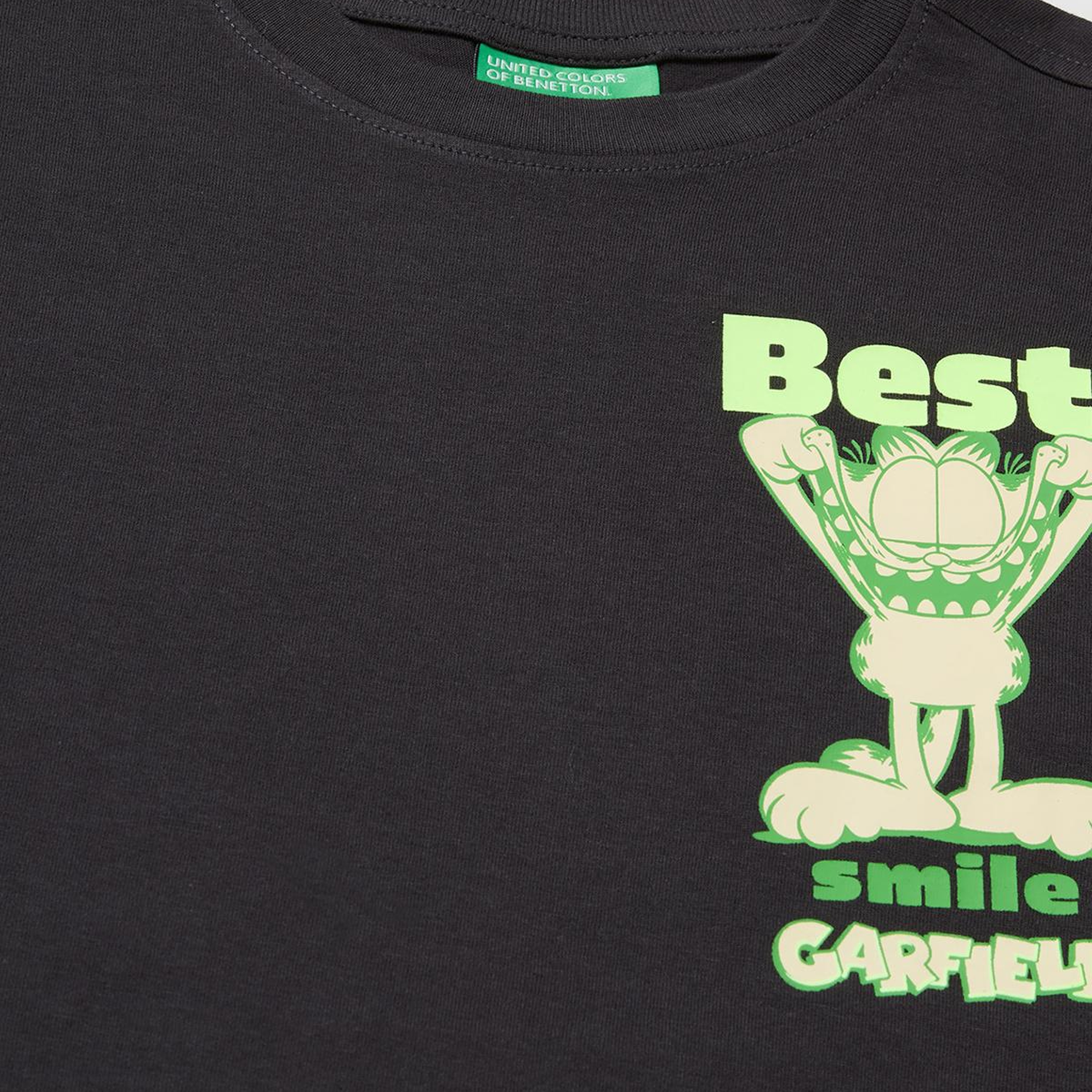 Erkek Çocuk Antrasit Garfield Baskı Detaylı Yuvarlak Yaka T-Shirt