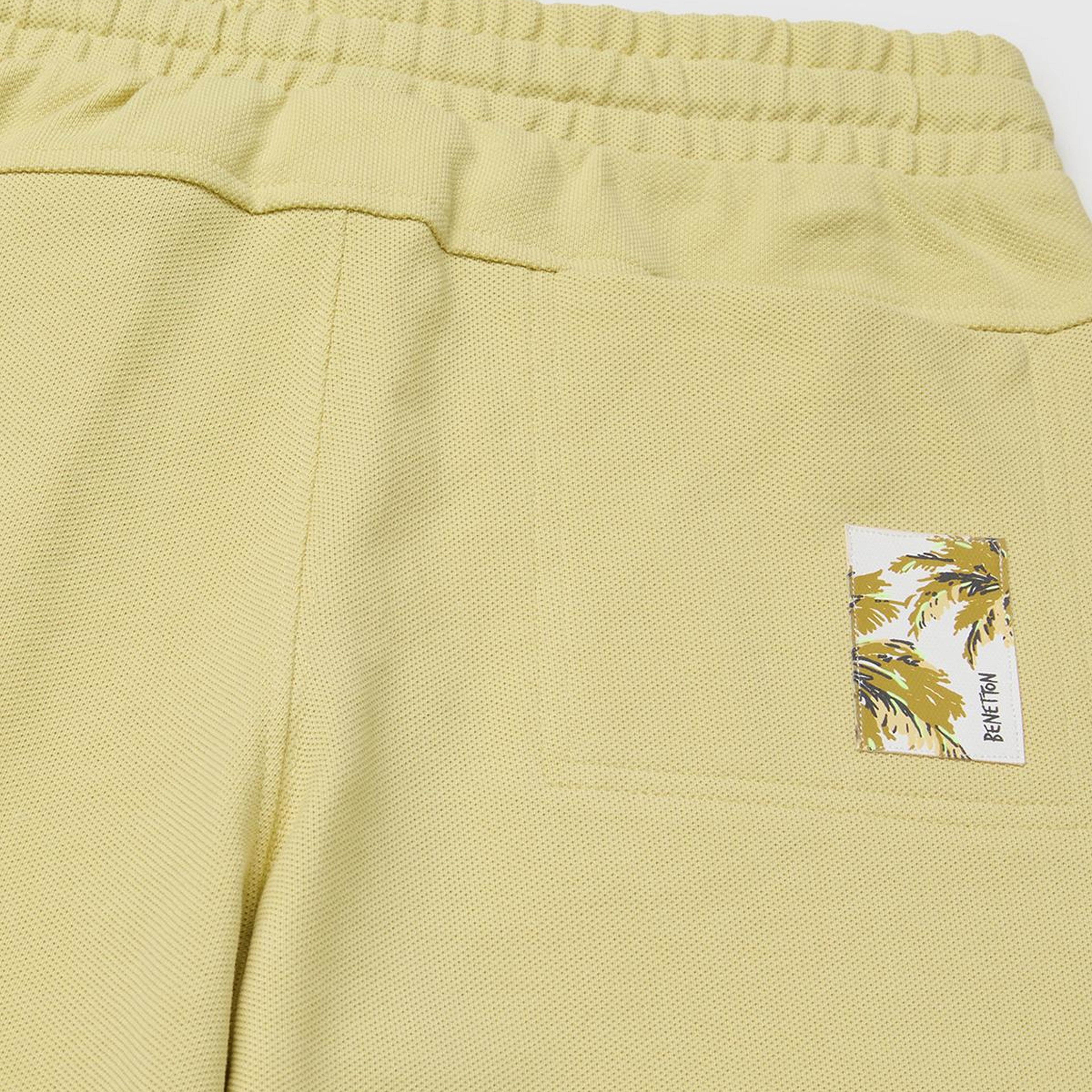 Erkek Çocuk Sarı Beli Lastikli Relaxed Fit Bermuda Şort