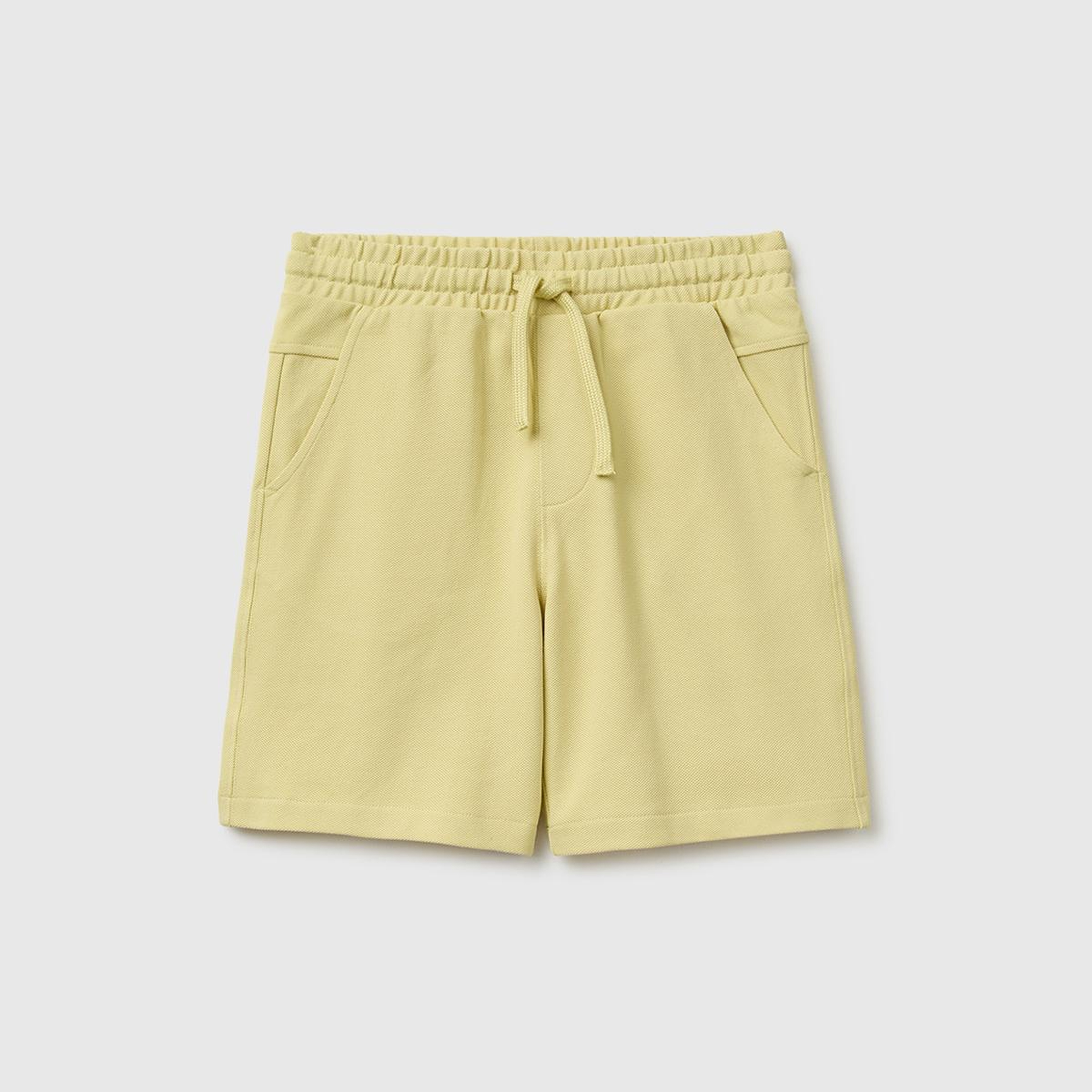 Erkek Çocuk Sarı Beli Lastikli Relaxed Fit Bermuda Şort