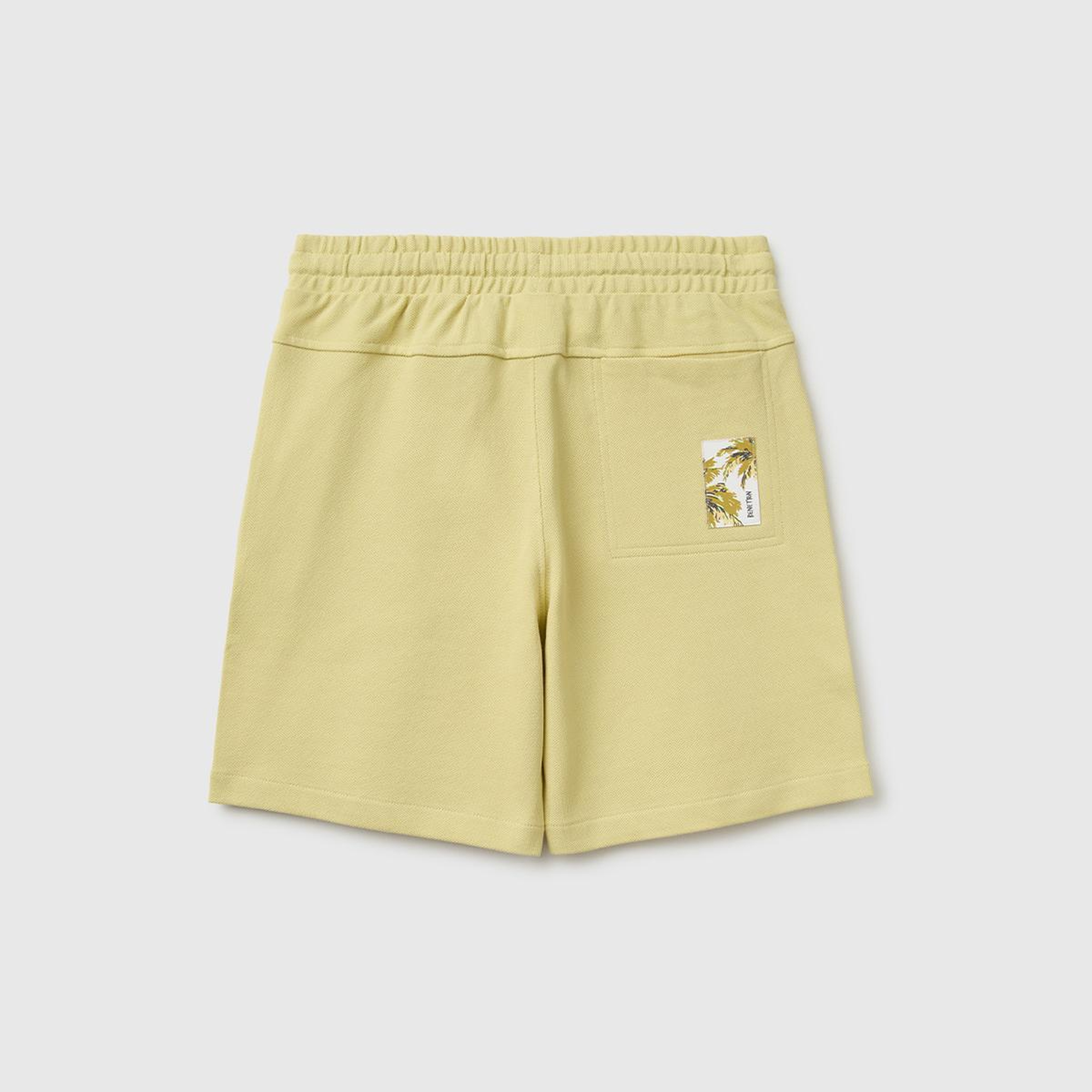 Erkek Çocuk Sarı Beli Lastikli Relaxed Fit Bermuda Şort