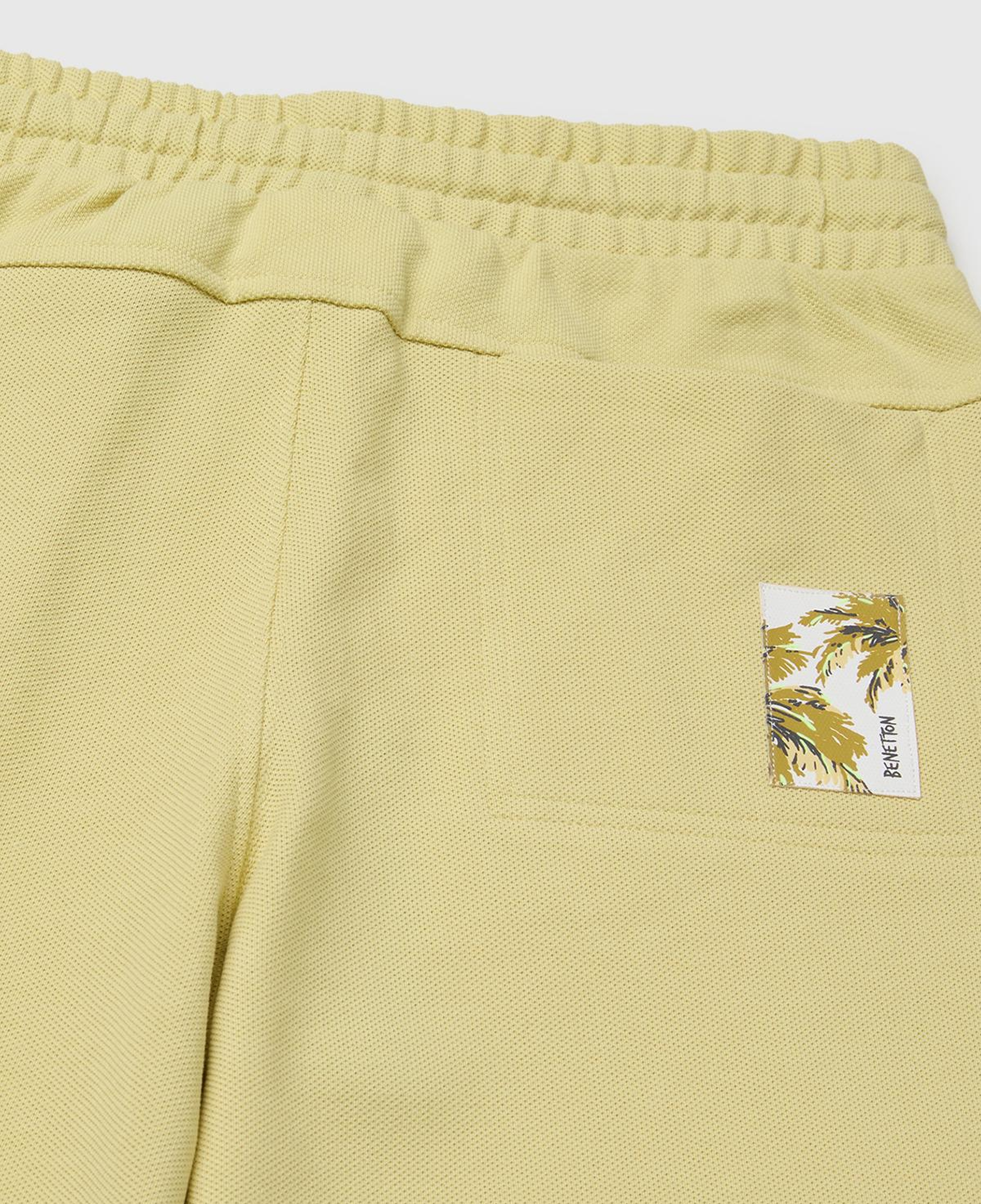 Erkek Çocuk Sarı Beli Lastikli Relaxed Fit Bermuda Şort