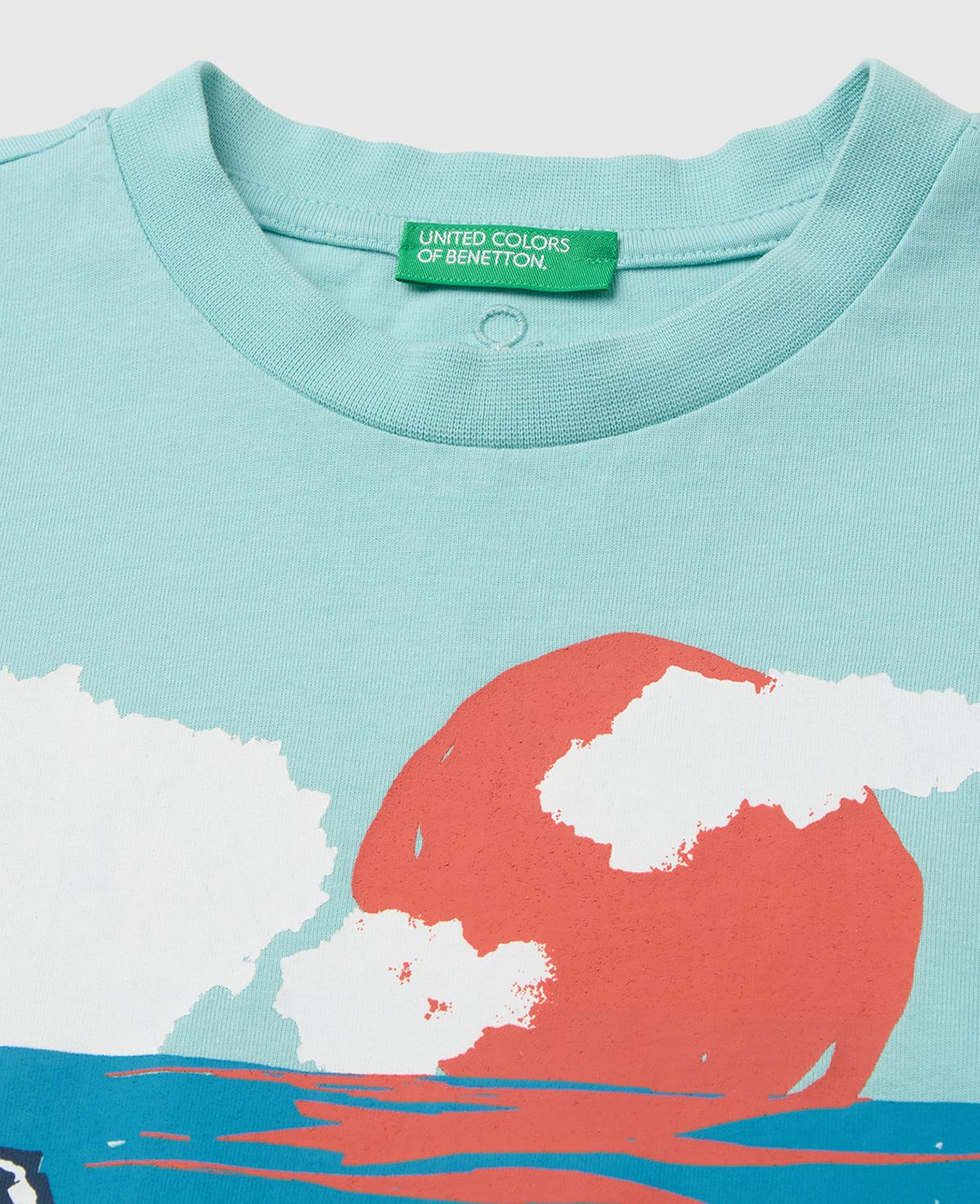 Erkek Çocuk Turkuaz Mix Çok Renkli Baskılı Bisiklet Yaka T-Shirt
