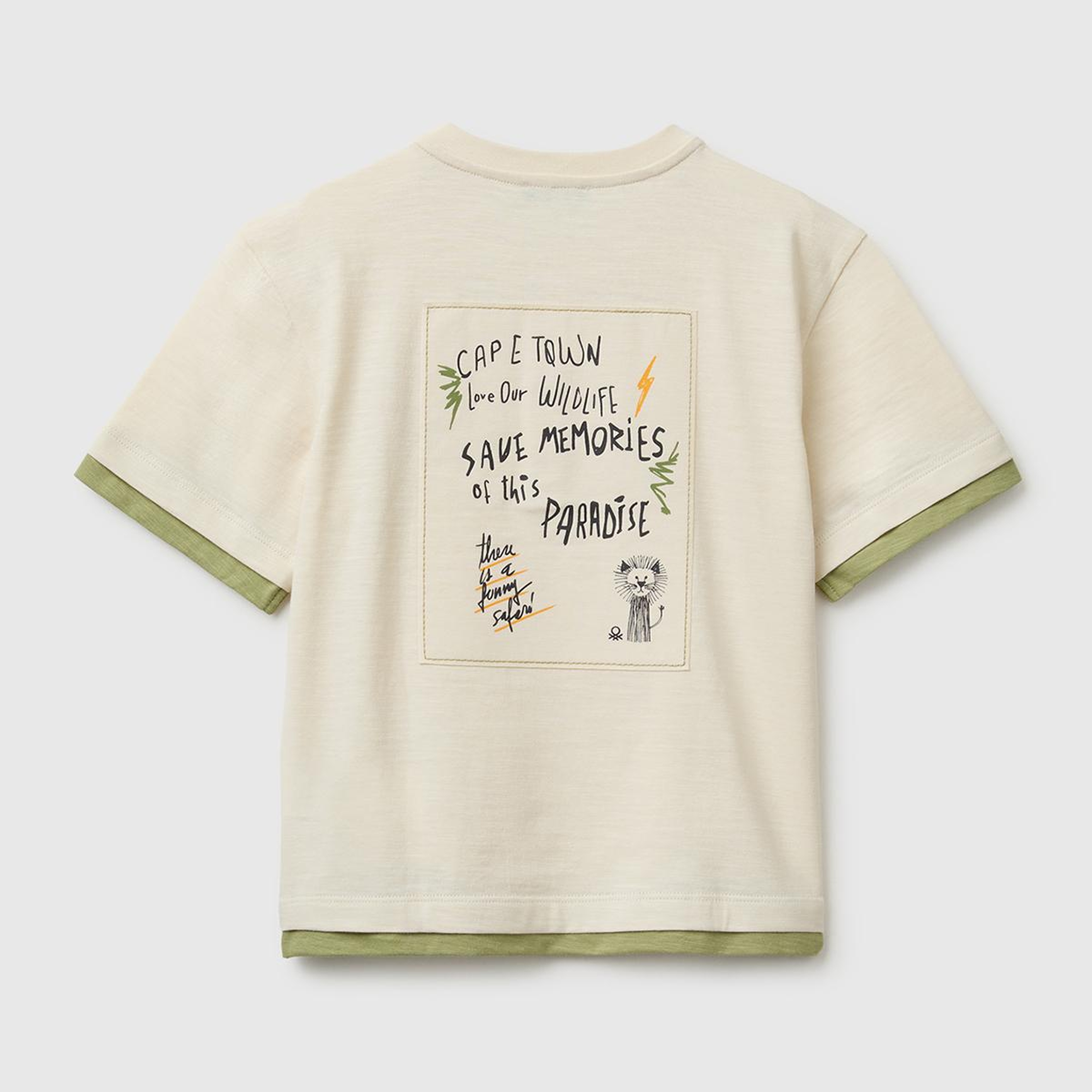 Erkek Çocuk Krem Göğsü Baskı Detaylı Düğmeli Bisiklet Yaka T-Shirt