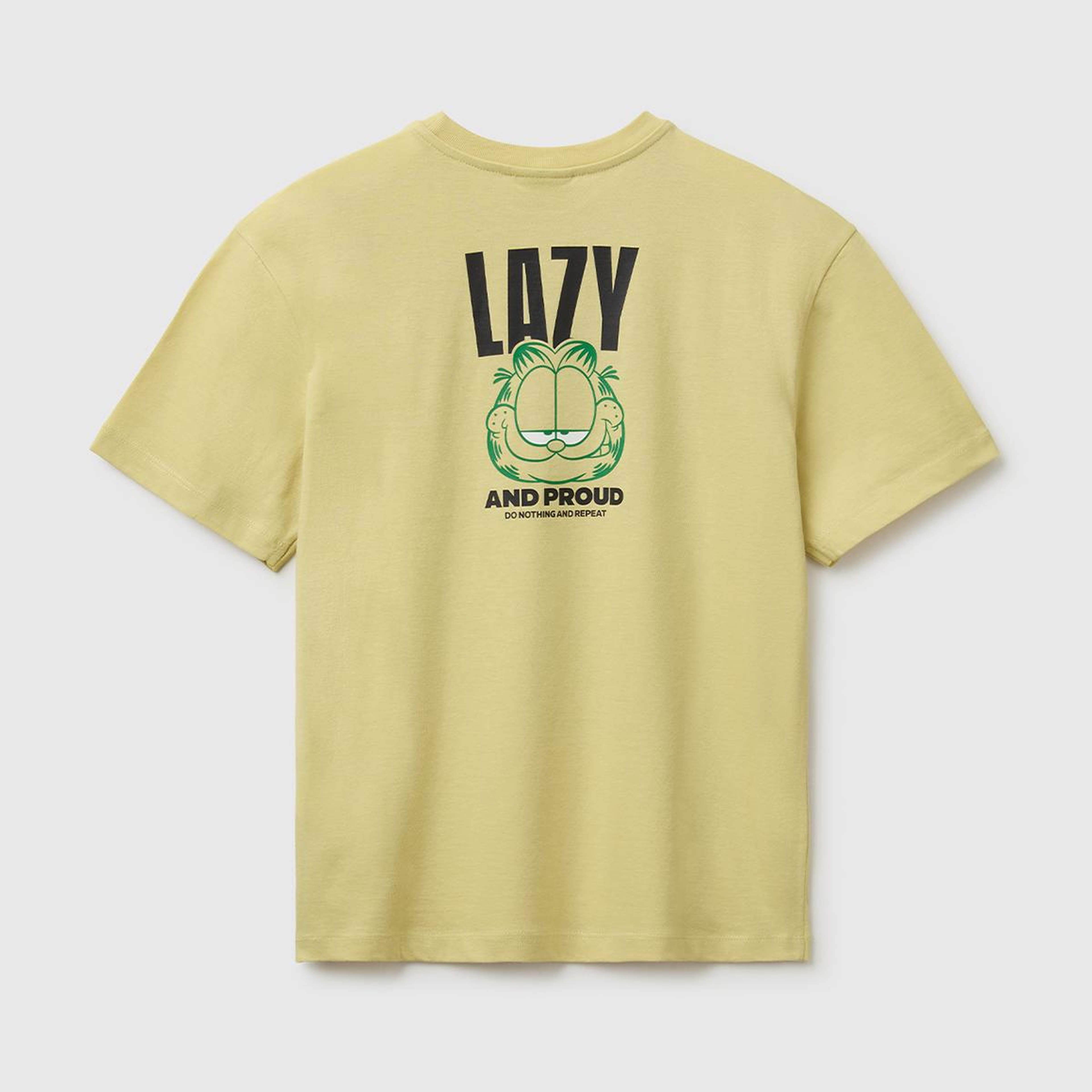Erkek Çocuk Sarı Garfield Baskı Detaylı Yuvarlak Yaka T-Shirt