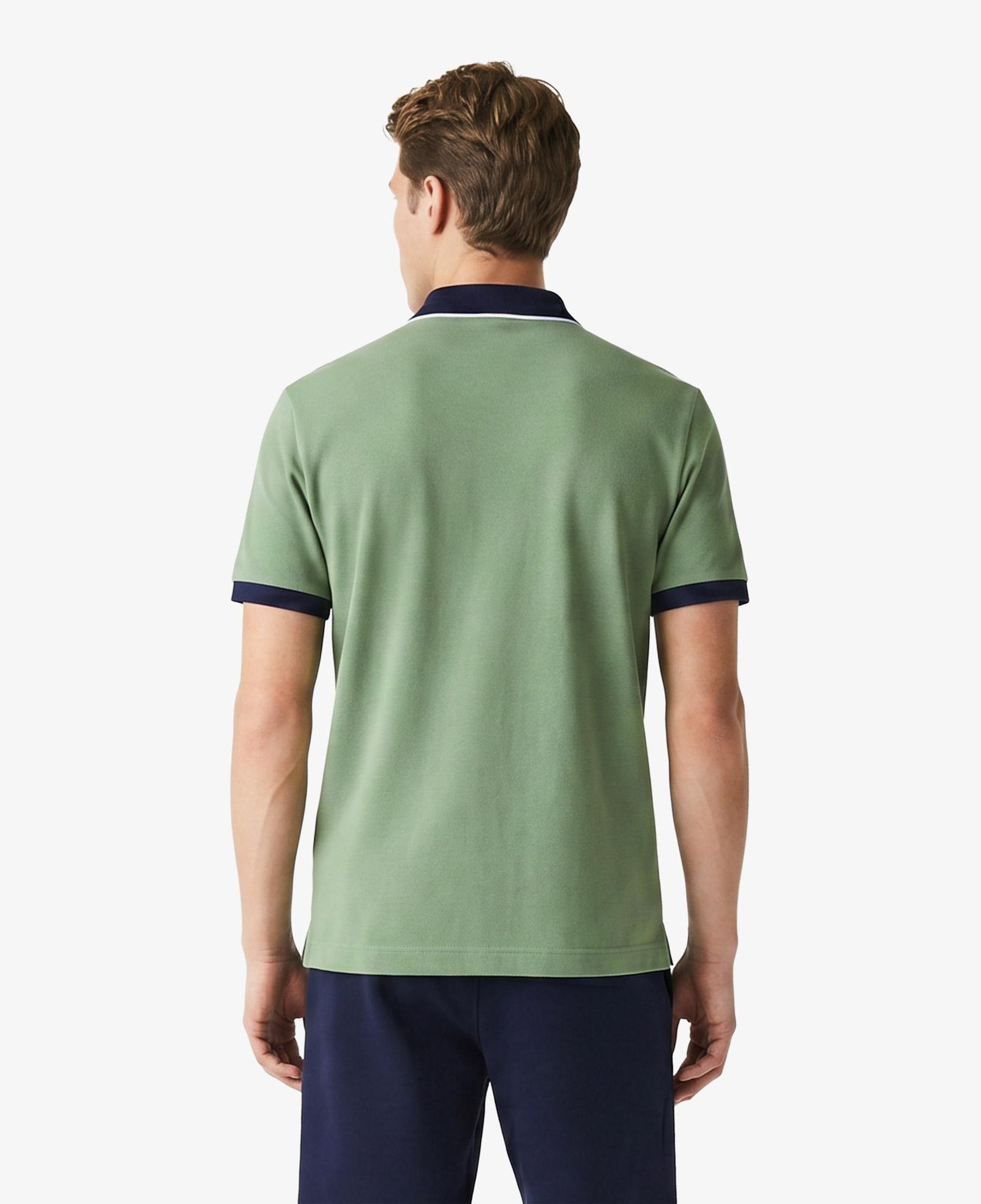 Erkek Regular Fit Renk Bloklu Yeşil Polo