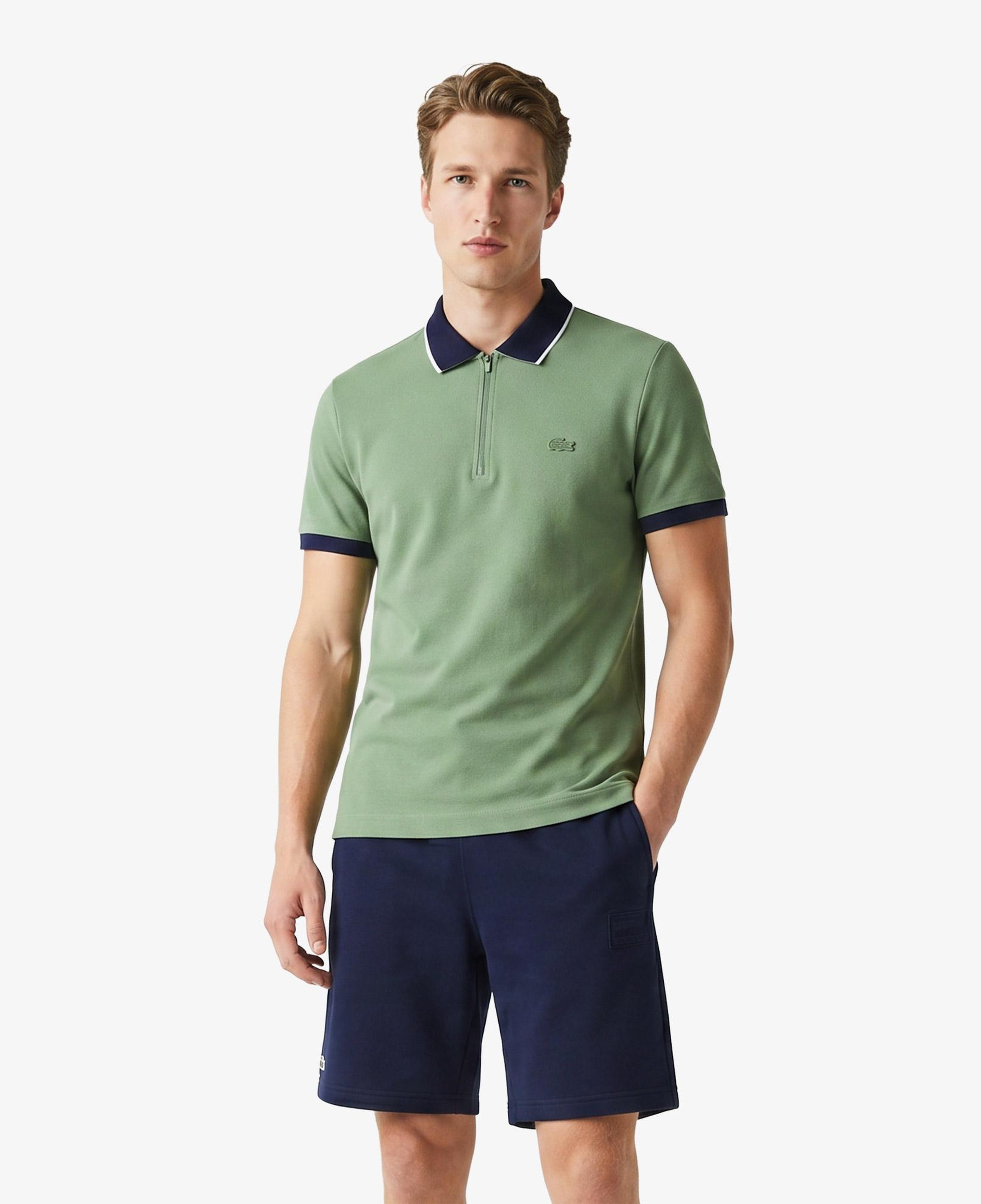 Erkek Regular Fit Renk Bloklu Yeşil Polo