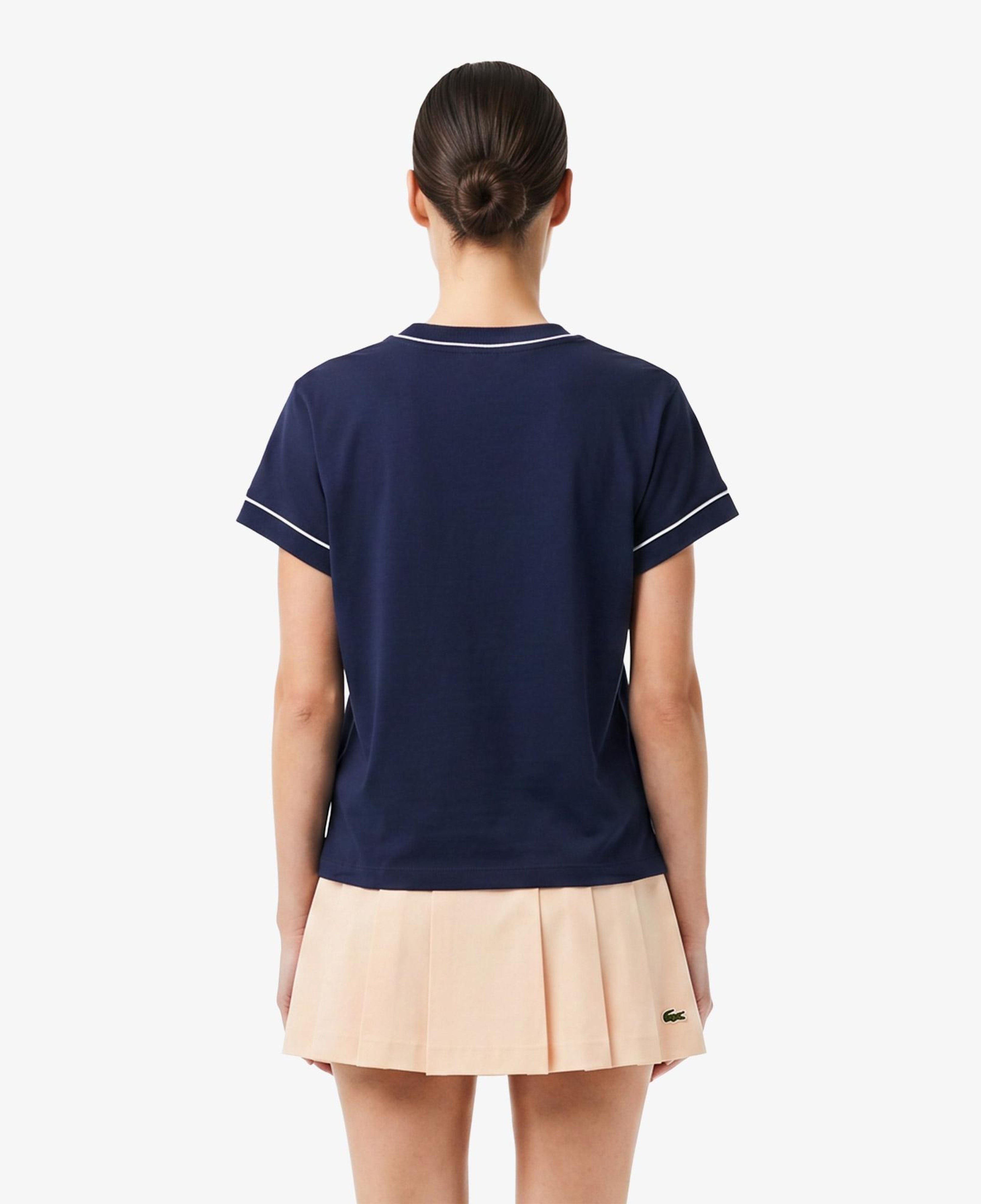 Kadın Loose Fit V Yaka Lacivert T-Shirt